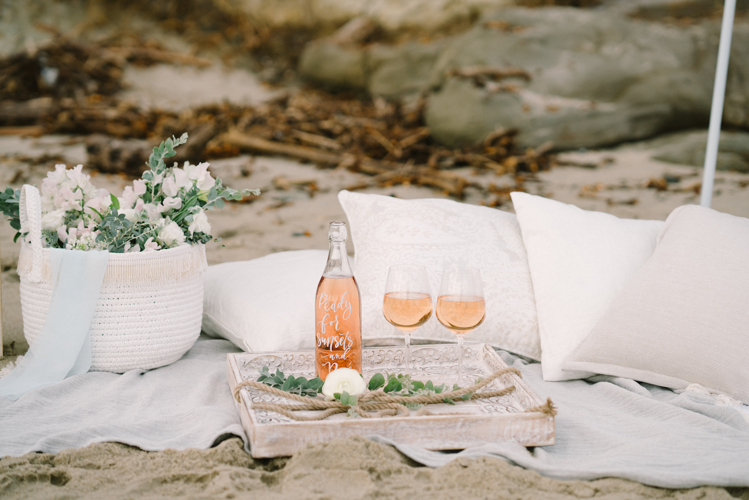 Bachelor contestant Sarah Vendal summer fun beach styled shoot. Bouquet by Compass Floral. Design & Planning // Events by Talissa Photographer // Garrett Richardson