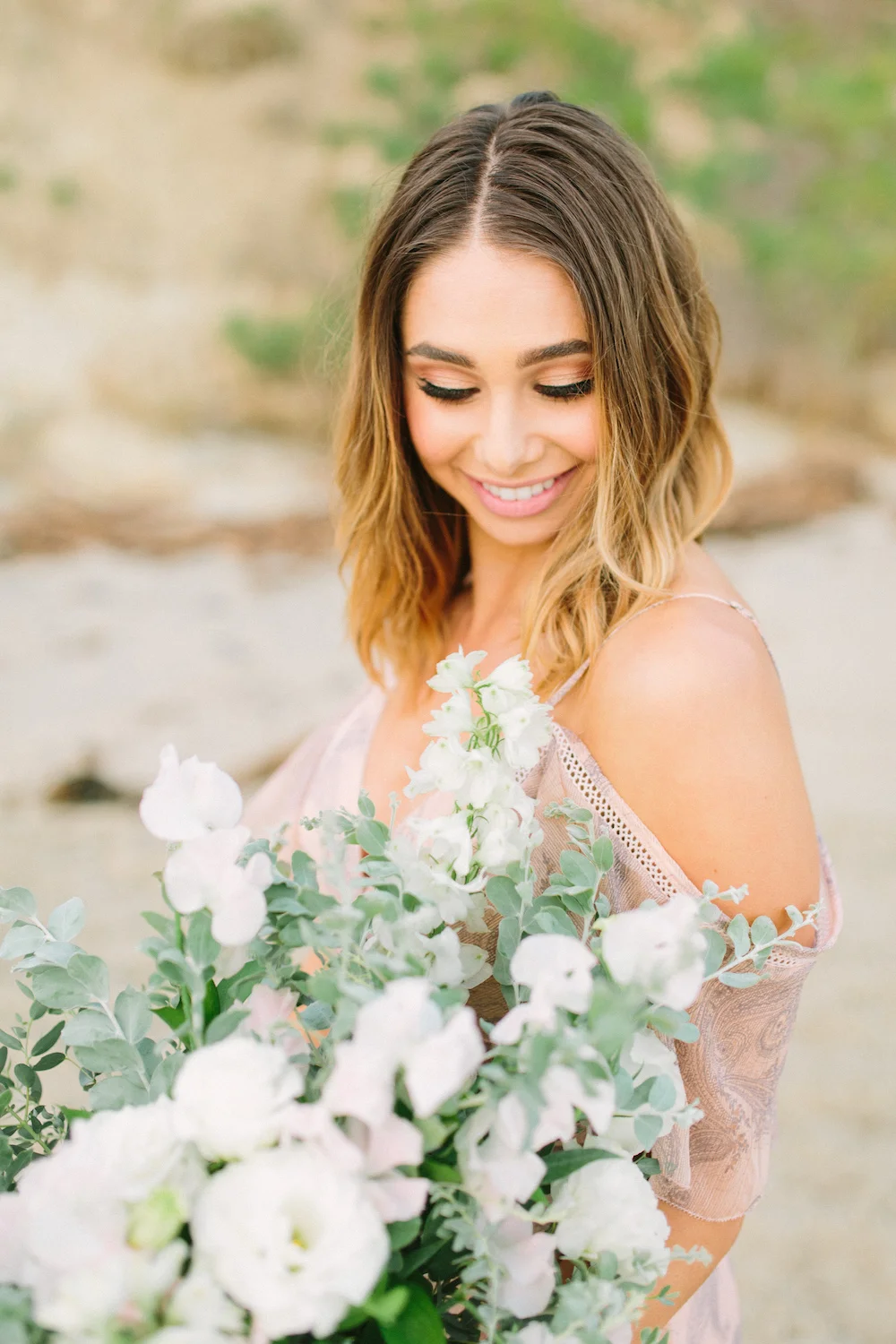 Bachelor contestant Sarah Vendal summer fun beach styled shoot. Bouquet by Compass Floral. Design & Planning // Events by Talissa Photographer // Garrett Richardson