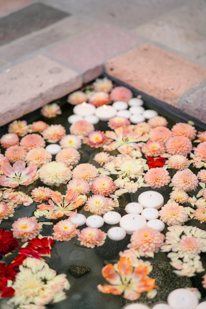 Floating flowers | Anthropologie inspired private estate wedding | Compass Floral | Wedding Florist in San Diego and Southern California | Shane & Lauren Photo
