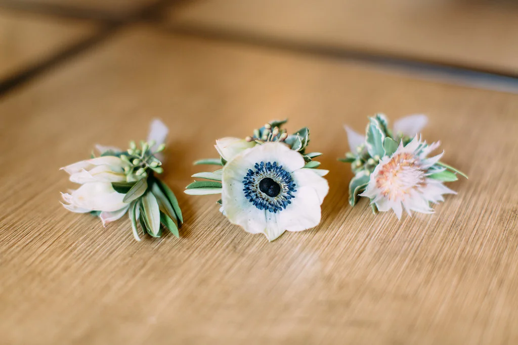 Anemone and blushing bride protea | Mount Palomar Winery Weddings | Compass Floral Design | Wedding Florist in San Diego and Southern California | Ashley Paige Photography