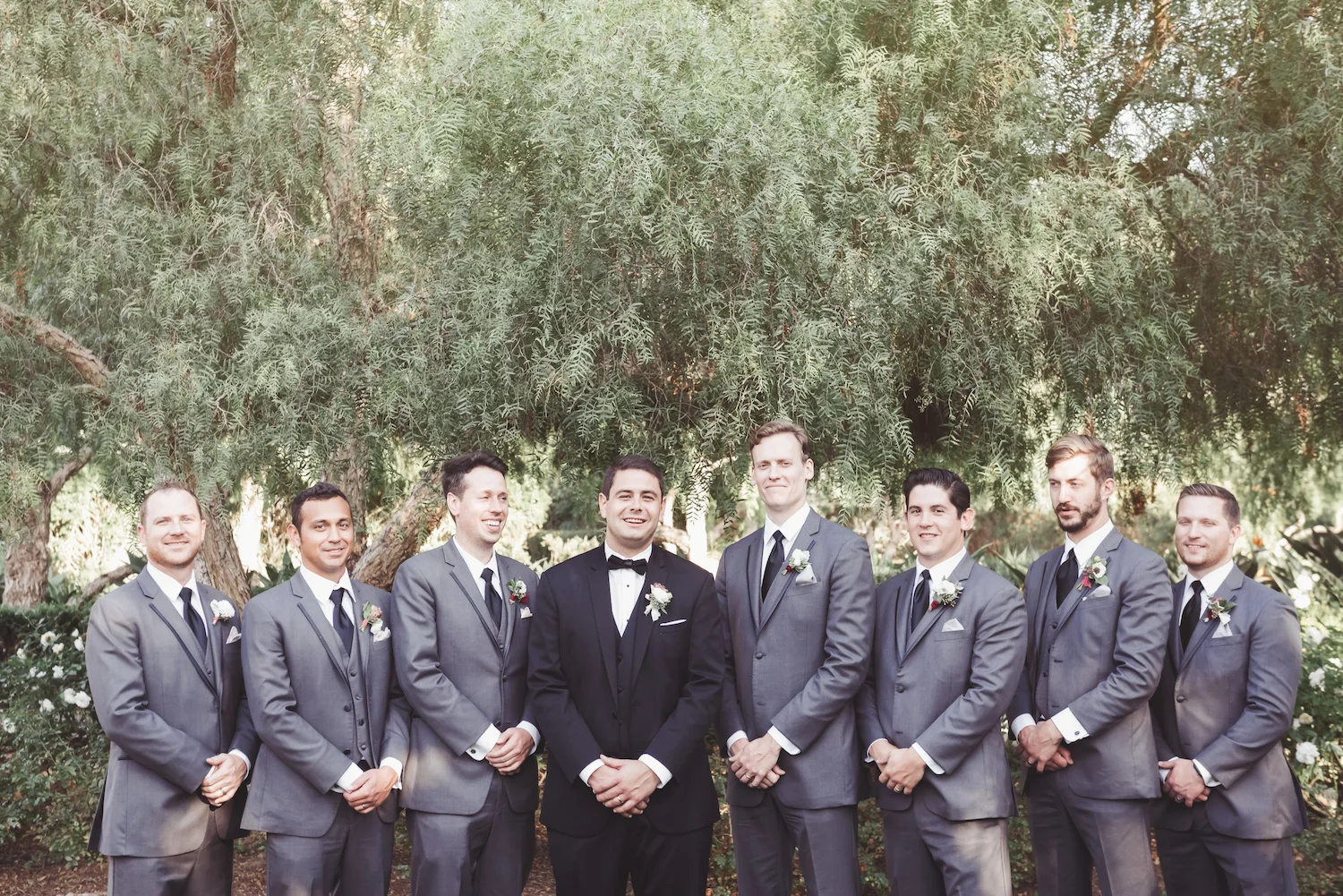 Groomsmen in gray | Estancia Weddings | Compass Floral Design | Wedding Florist in San Diego and Southern California | Brit Jaye Photography