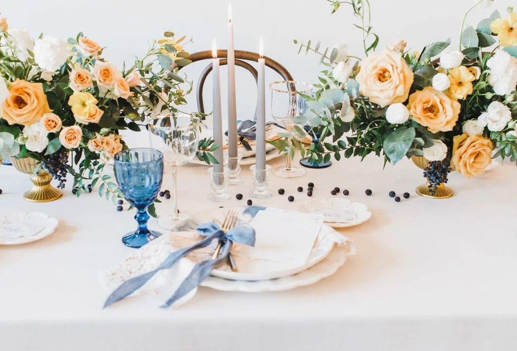 Rose, ranunculus and eucalyptus wedding centerpiece | Franciscan Gardens, San Juan Capistrano | Compass Floral | Wedding Florist in San Diego and Southern California | Jessica Jaccarino Photography