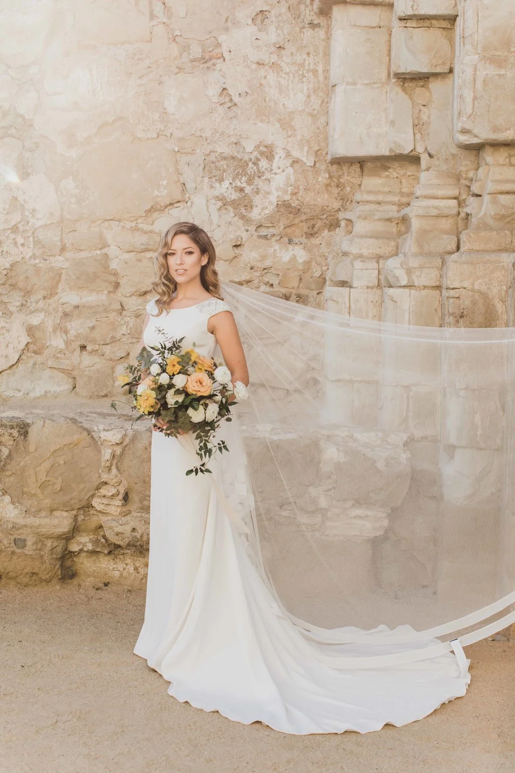 Fine art bridal bouquet | Mission San Juan Capistrano | Compass Floral | Wedding Florist in San Diego and Southern California | Jessica Jaccarino Photography