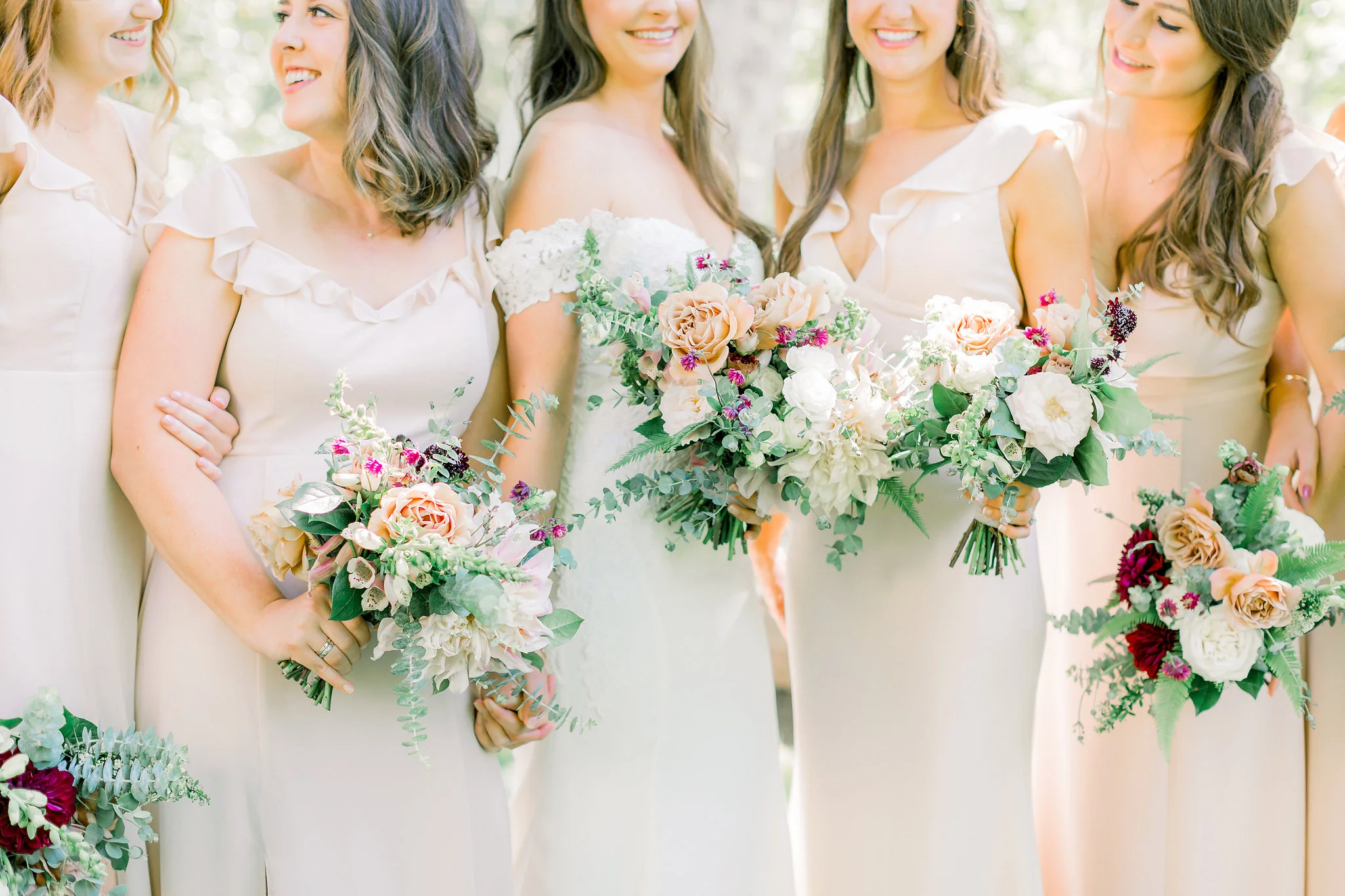 Eucalyptus and rose wedding bouquets | Temecula Creek Inn | Compass Floral | Wedding Florist in San Diego and Southern California | Pauline Conway Photography
