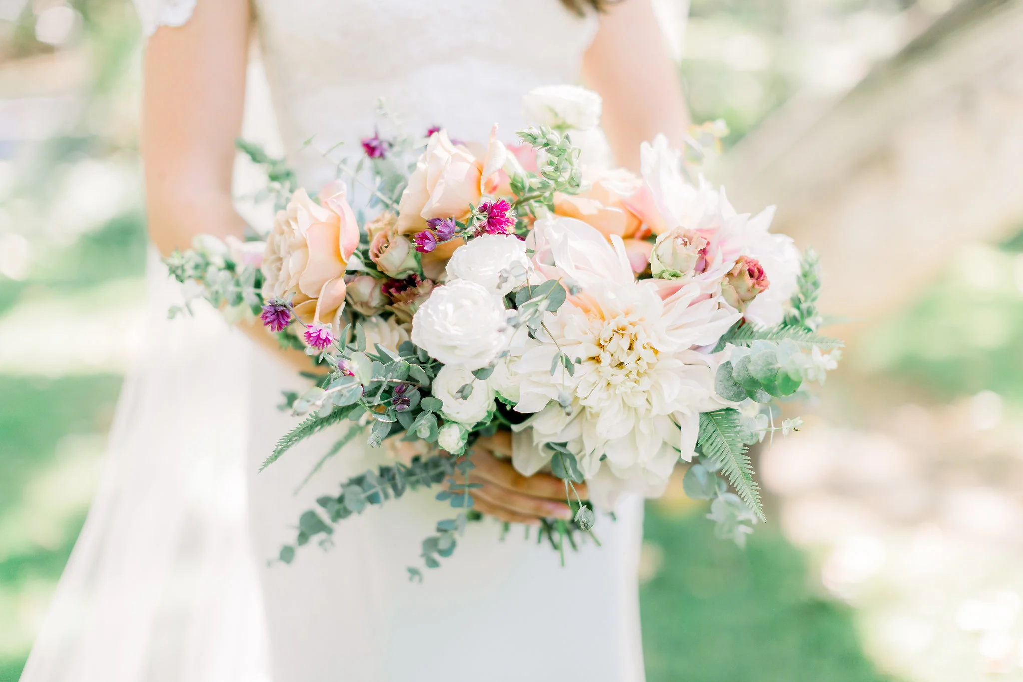 Elegant and romantic bridal bouquet | Temecula Creek Inn | Compass Floral | Wedding Florist in San Diego and Southern California | Pauline Conway Photography