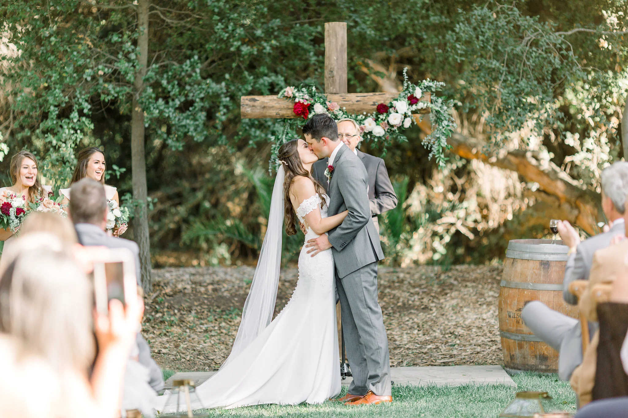 Cross wedding ceremony | Temecula Creek Inn | Compass Floral | Wedding Florist in San Diego and Southern California | Pauline Conway Photography