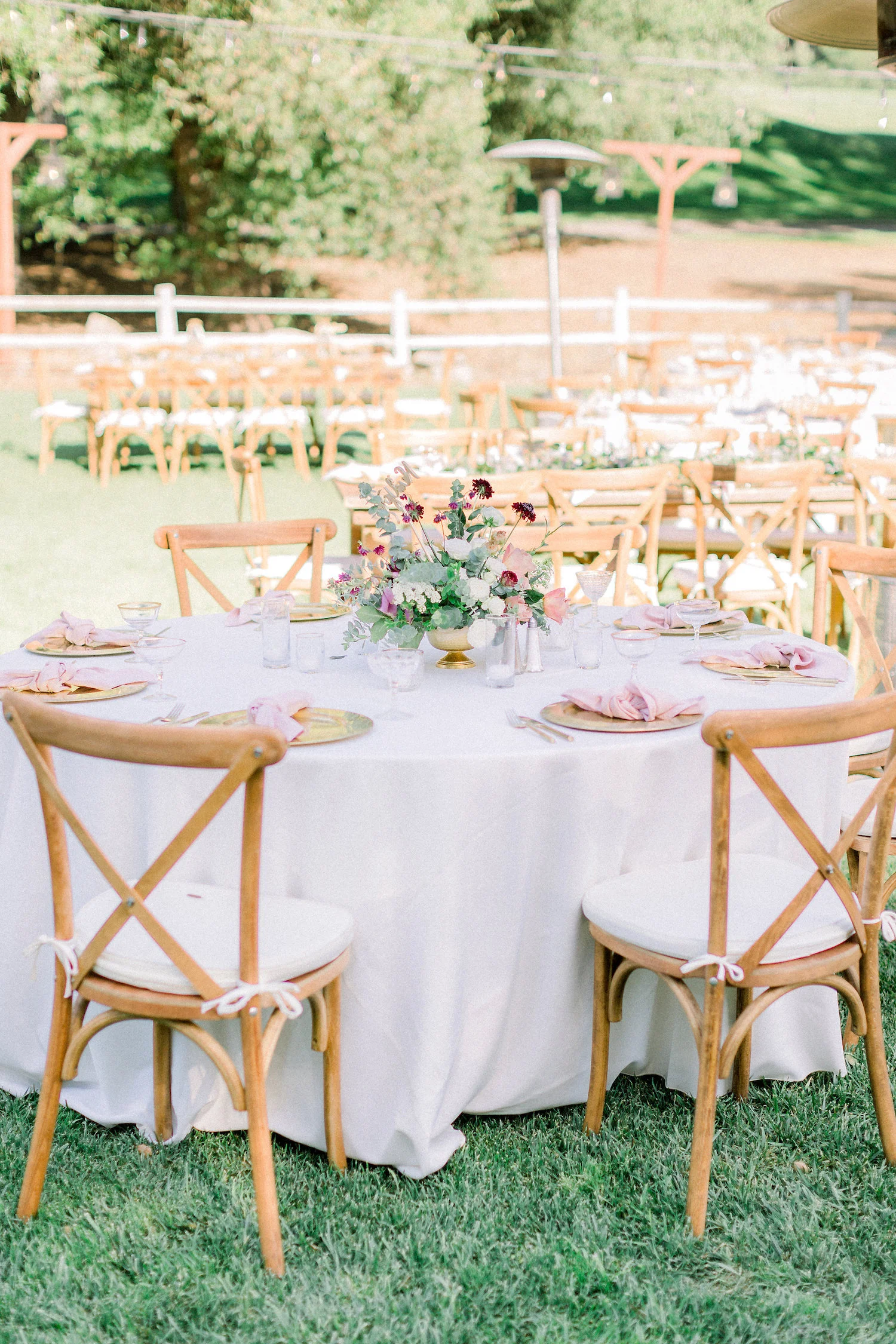 Crossback wedding chairs | Temecula Creek Inn | Compass Floral | Wedding Florist in San Diego and Southern California | Pauline Conway Photography