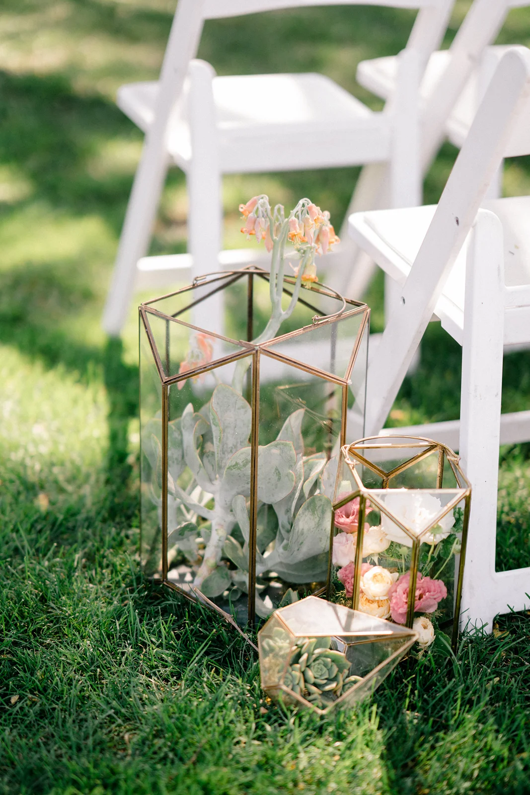 Geometric shapes for wedding ceremony | The Inn at Rancho Santa Fe | Compass Floral | Wedding Florist in San Diego and Southern California | Shane and Lauren Photography