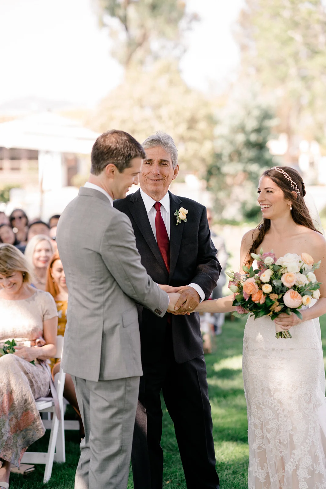 Out door wedding ceremony | The Inn at Rancho Santa Fe | Compass Floral | Wedding Florist in San Diego and Southern California | Shane and Lauren Photography