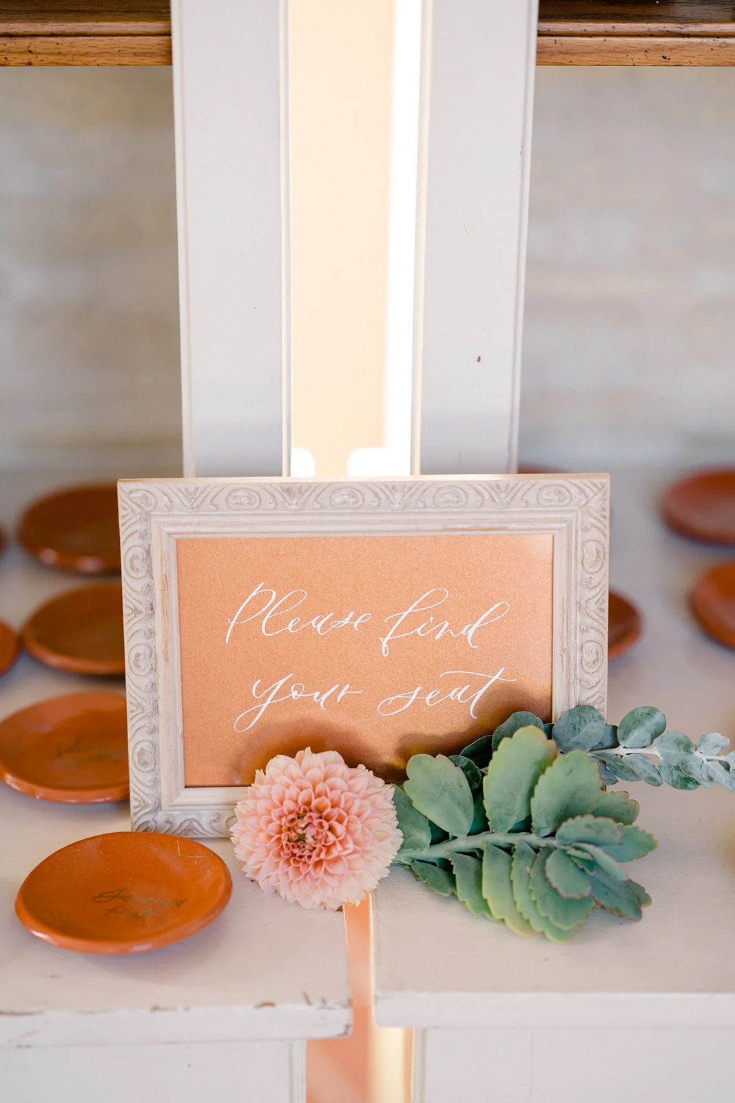 Unique escort card display ideas | The Inn at Rancho Santa Fe | Compass Floral | Wedding Florist in San Diego and Southern California | Shane and Lauren Photography