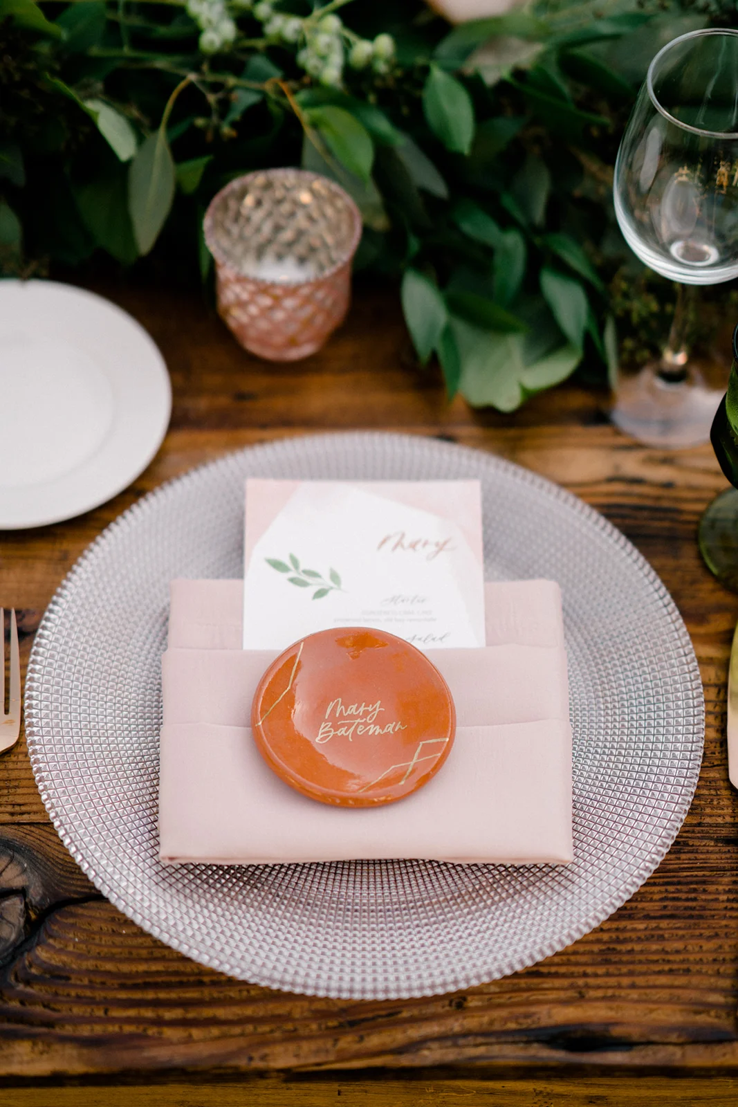 Terra cotta, blush and green wedding colors | The Inn at Rancho Santa Fe | Compass Floral | Wedding Florist in San Diego and Southern California | Shane and Lauren Photography