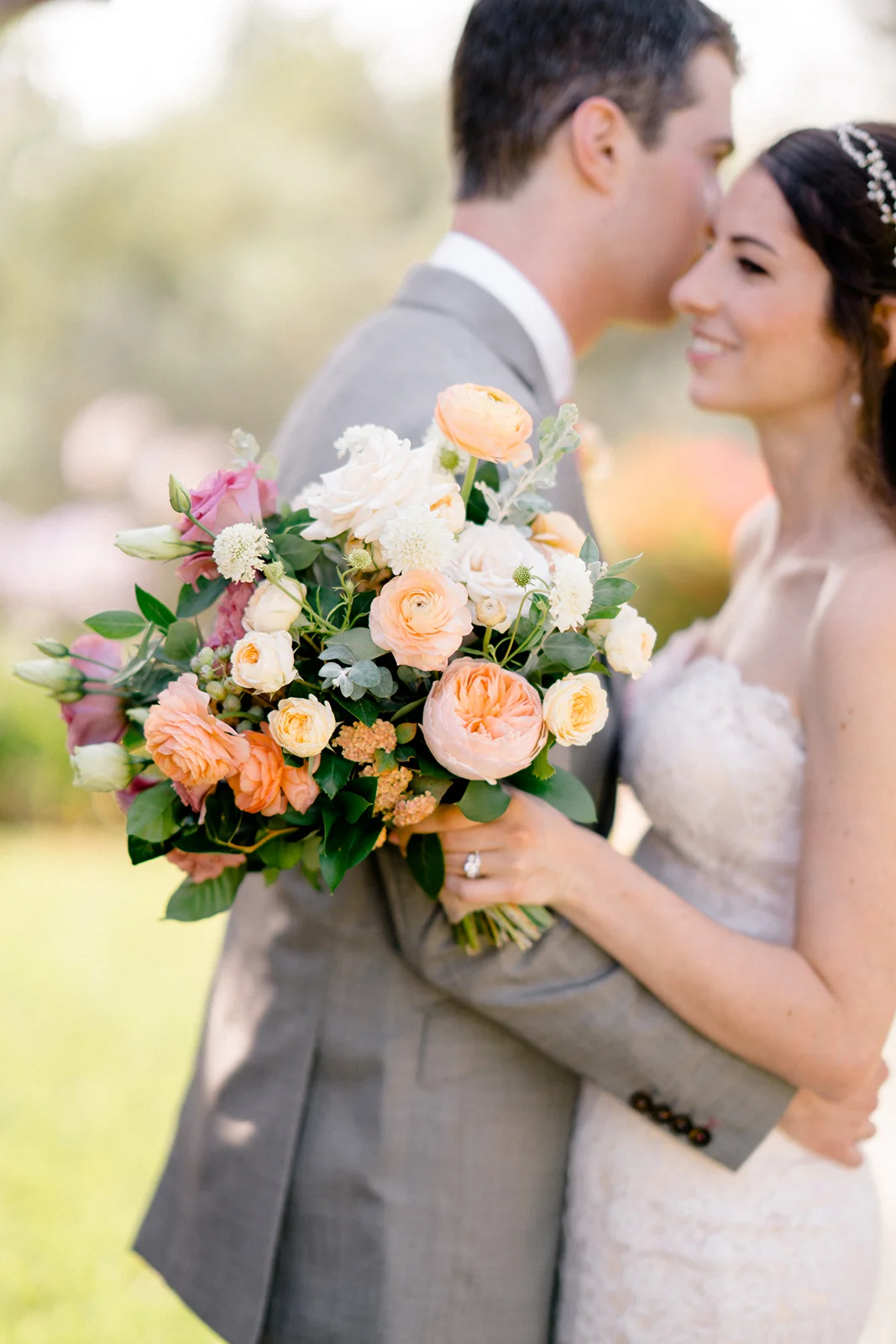 Colorful bridal bouquet | The Inn at Rancho Santa Fe | Compass Floral | Wedding Florist in San Diego and Southern California | Shane and Lauren Photography