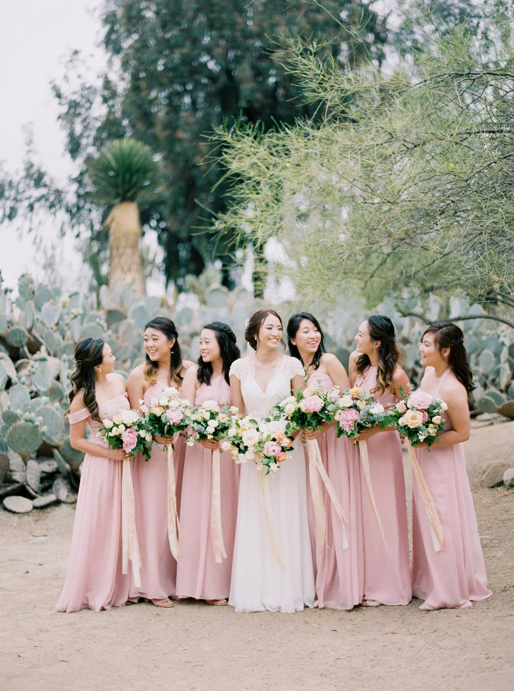 Blush bridesmaid dresses | Balboa Park | Compass Floral | Wedding Florist in San Diego and Southern California | Meiwen Wang Photography