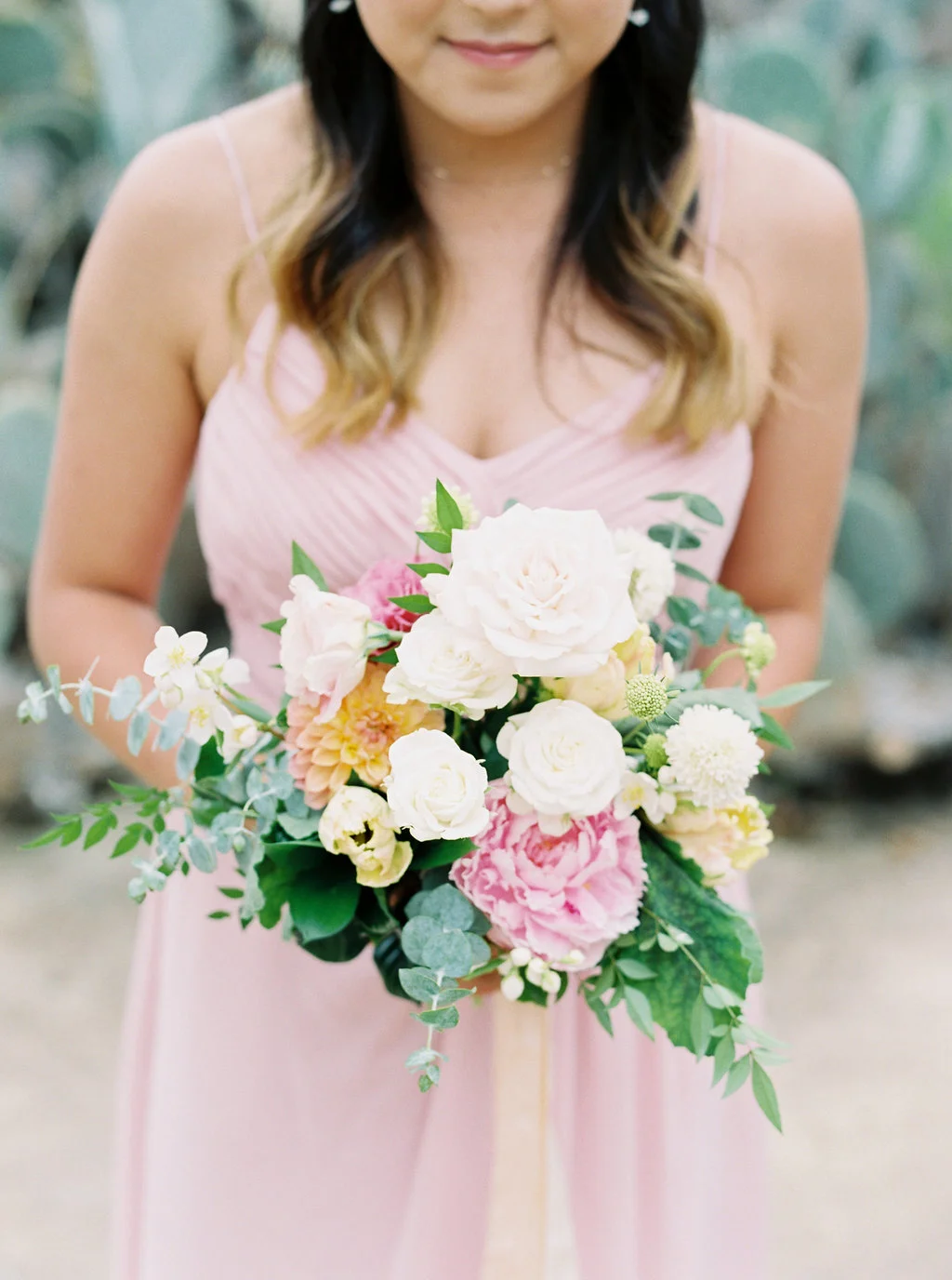 Pastel bridesmaid bouquet | Balboa Park | Compass Floral | Wedding Florist in San Diego and Southern California | Meiwen Wang Photography