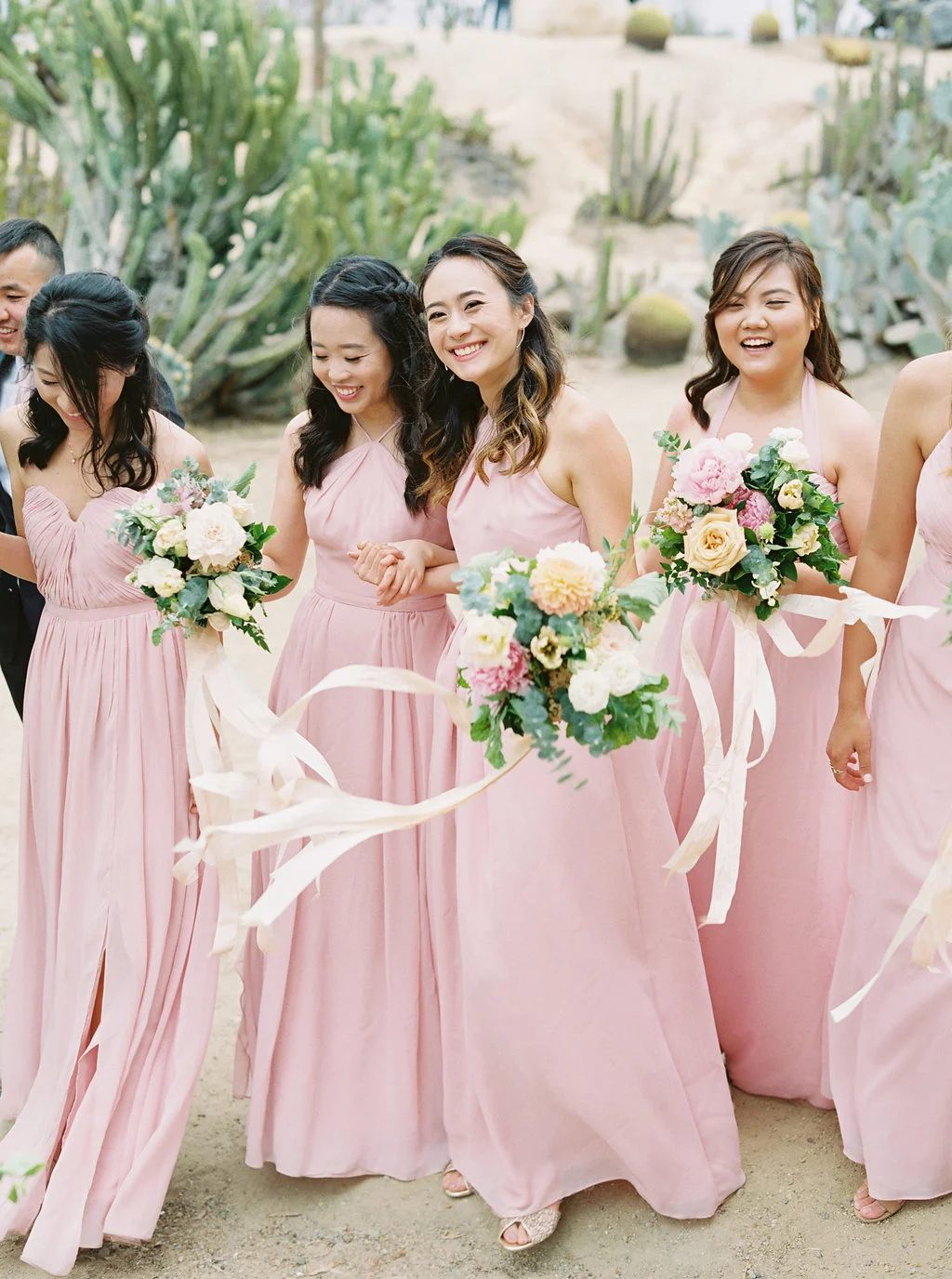 Blush bridesmaid dresses | Balboa Park | Compass Floral | Wedding Florist in San Diego and Southern California | Meiwen Wang Photography