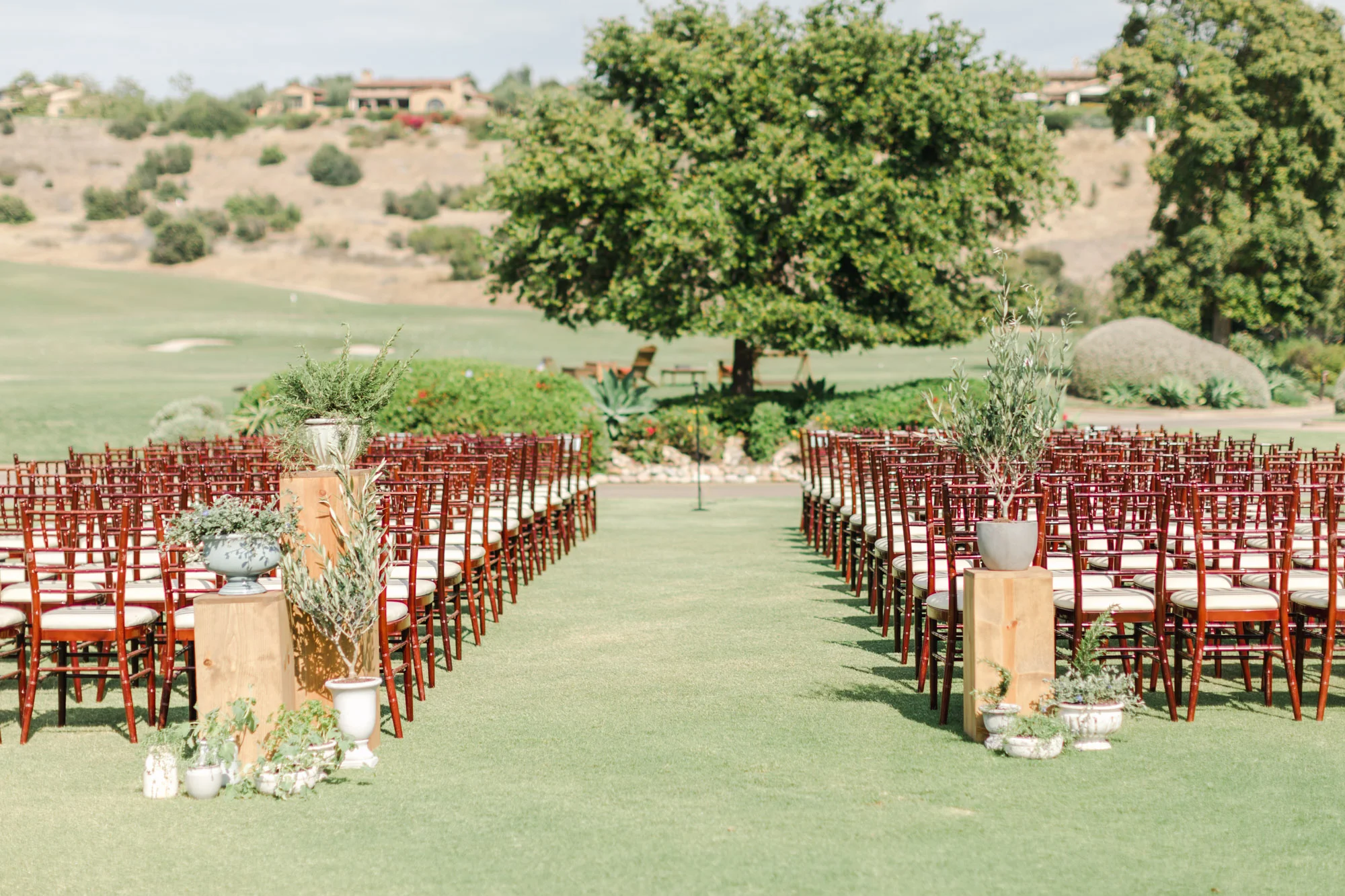 Plant and herb wedding ceremony decor | The Santaluz Club | Compass Floral | Wedding Florist in San Diego and Southern California | Cavin Elizabeth Photography