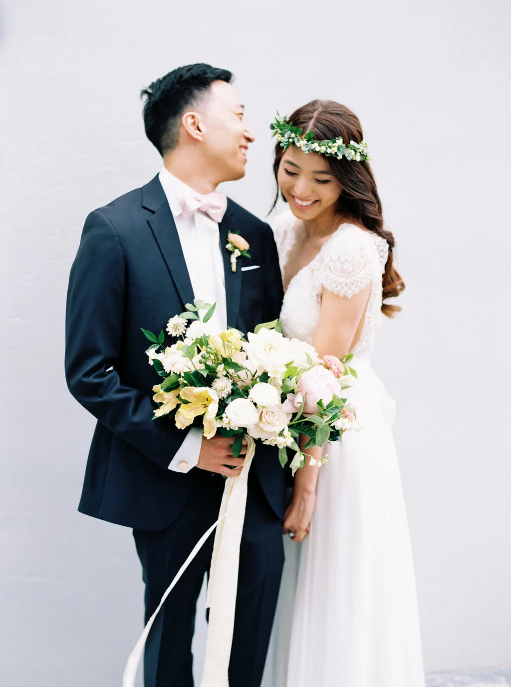 Fun bride and groom portrait photos downtown | The New Children’s Museum | Compass Floral | Wedding Florist in San Diego and Southern California | Meiwen Wang Photography