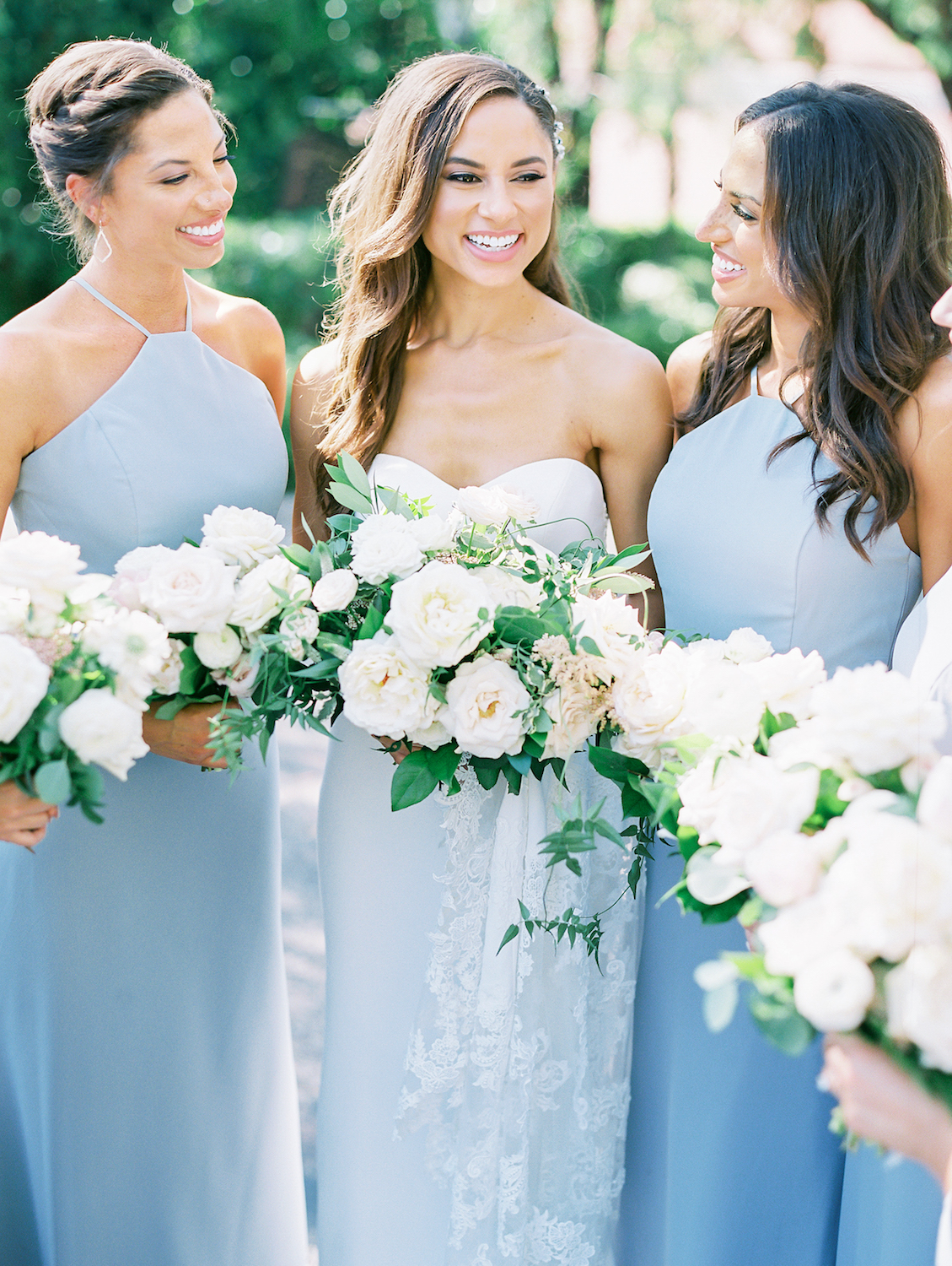 White rose and ranunculus wedding bouquets | Rancho Bernardo Inn | Compass Floral | Wedding Florist in San Diego and Southern California | Dear Lovers Photography