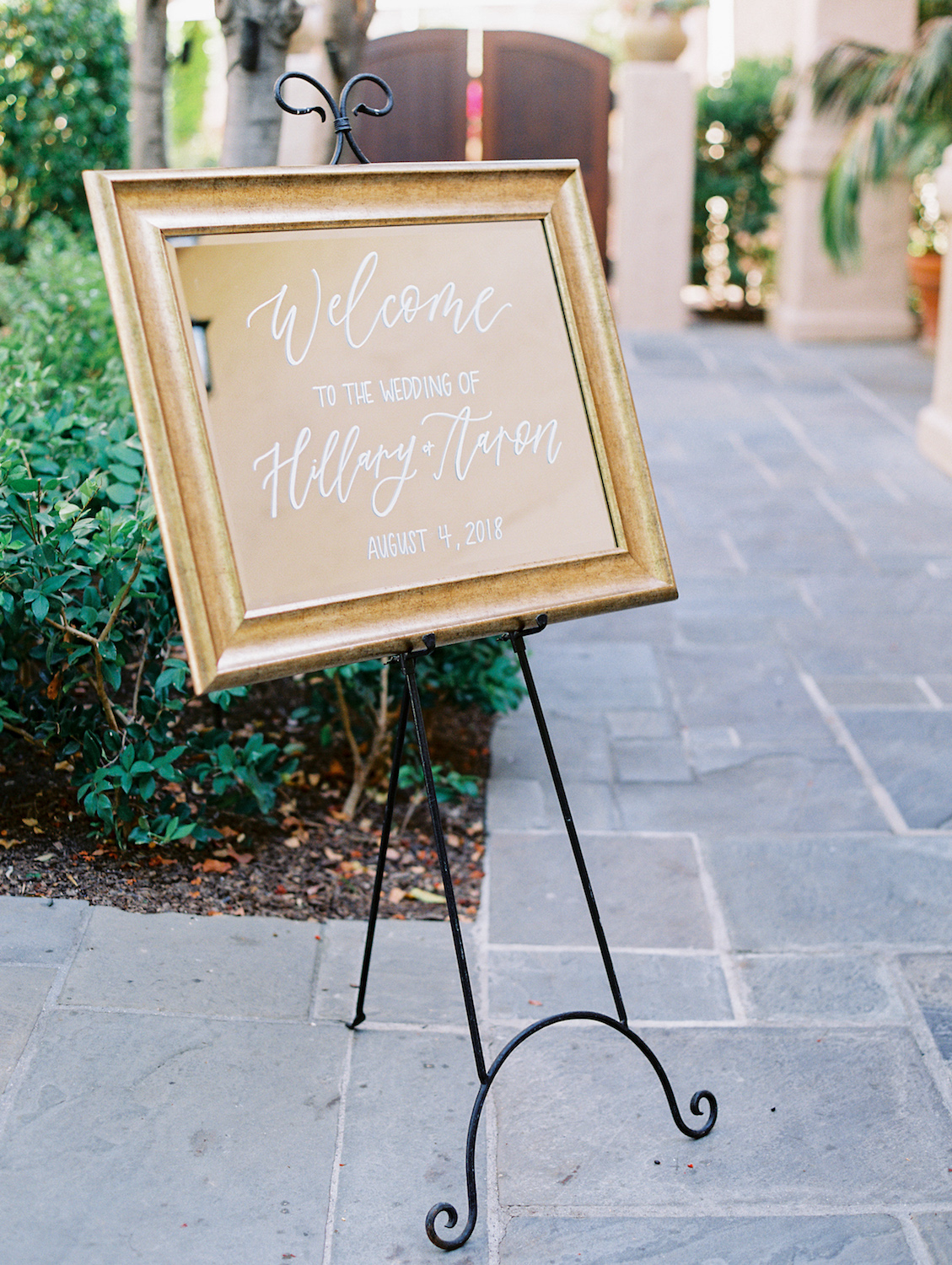 Framed wedding welcome sign | Rancho Bernardo Inn | Compass Floral | Wedding Florist in San Diego and Southern California | Dear Lovers Photography