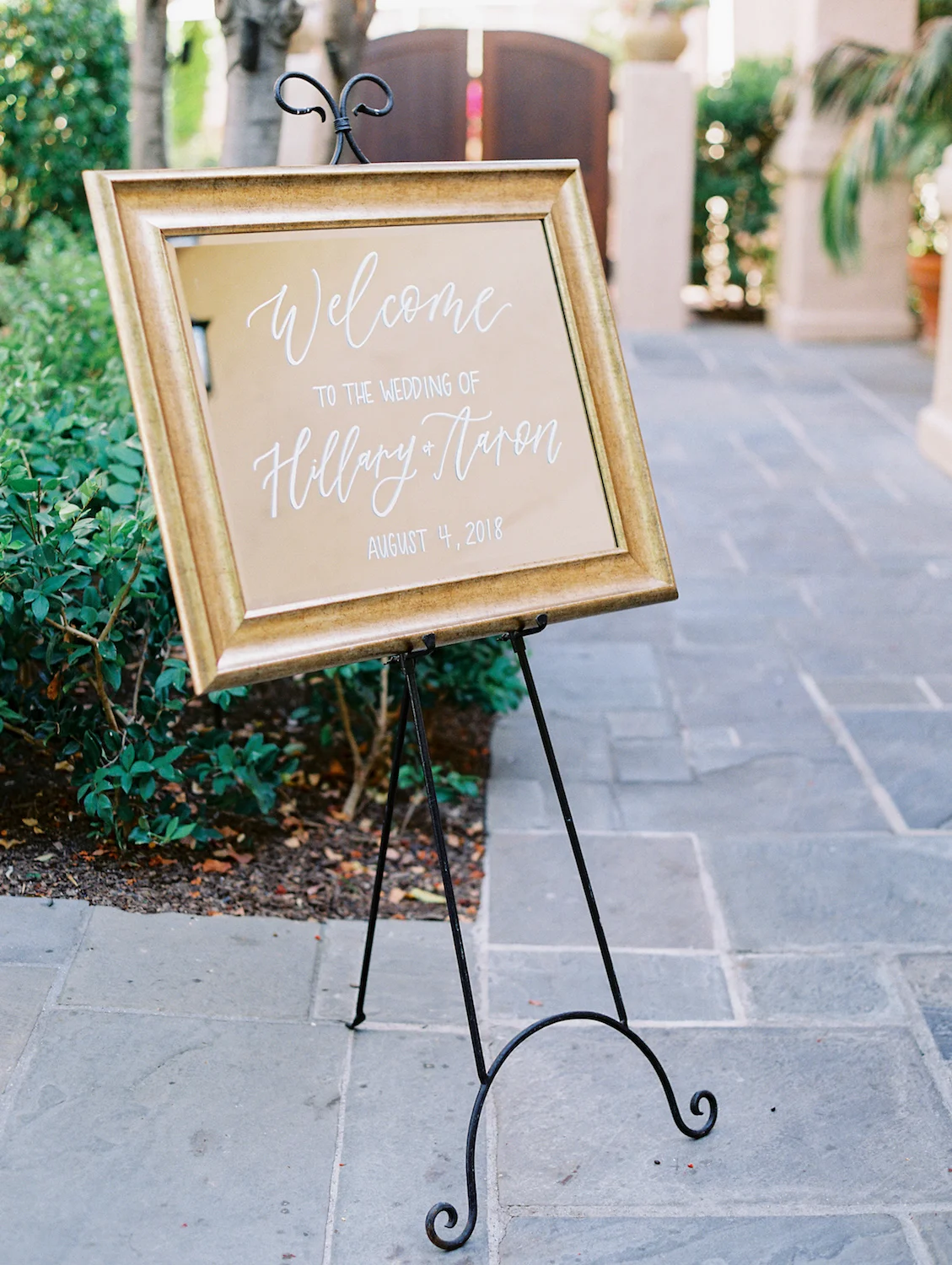 Framed wedding welcome sign | Rancho Bernardo Inn | Compass Floral | Wedding Florist in San Diego and Southern California | Dear Lovers Photography