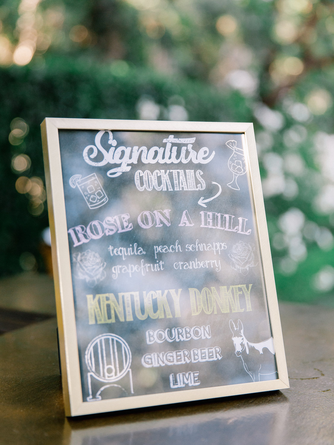 Signature cocktail menu | Rancho Bernardo Inn | Compass Floral | Wedding Florist in San Diego and Southern California | Dear Lovers Photography