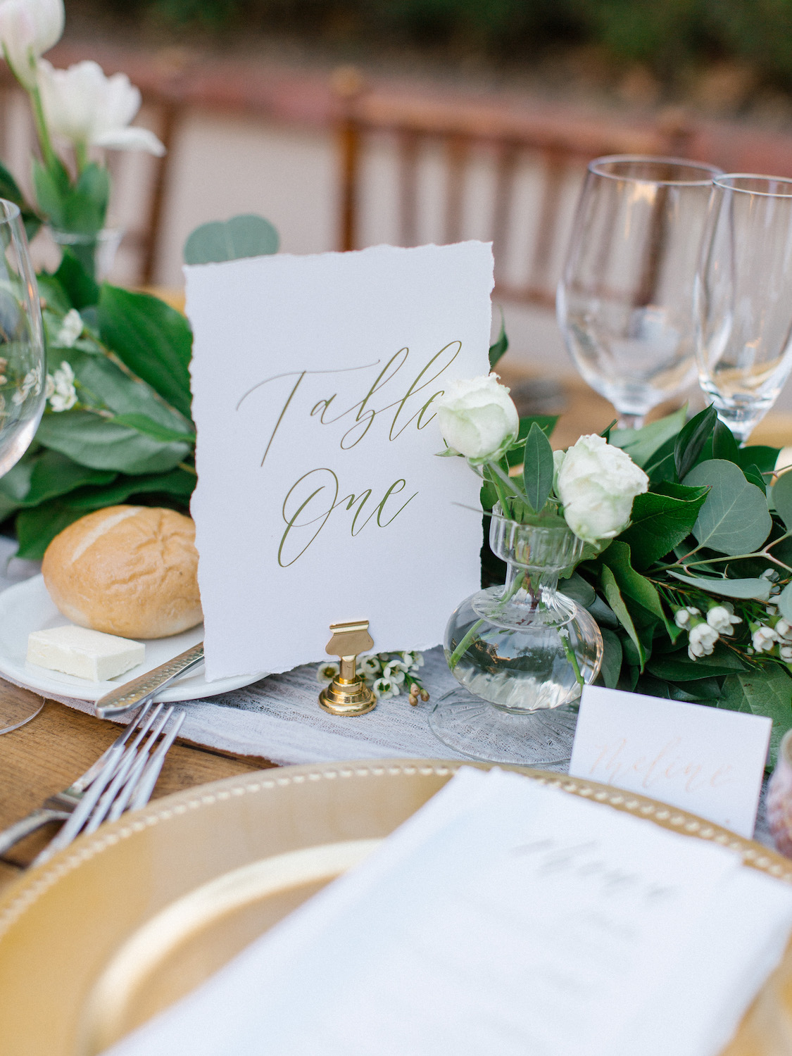 Deckled edge table number | Rancho Bernardo Inn | Compass Floral | Wedding Florist in San Diego and Southern California | Dear Lovers Photography