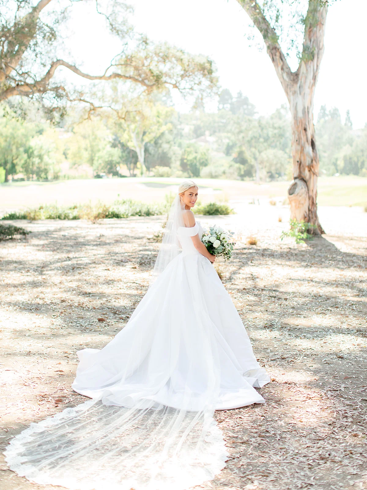 Cathedral length veil | Rancho Santa Fe Golf Club | Compass Floral | Wedding Florist in San Diego and Southern California | Rachael McCall Photography