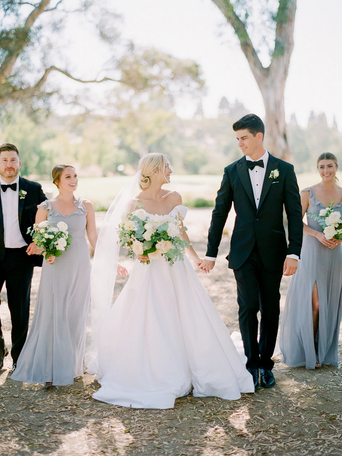 Black tie wedding party portraits | Rancho Santa Fe Golf Club | Compass Floral | Wedding Florist in San Diego and Southern California | Rachael McCall Photography