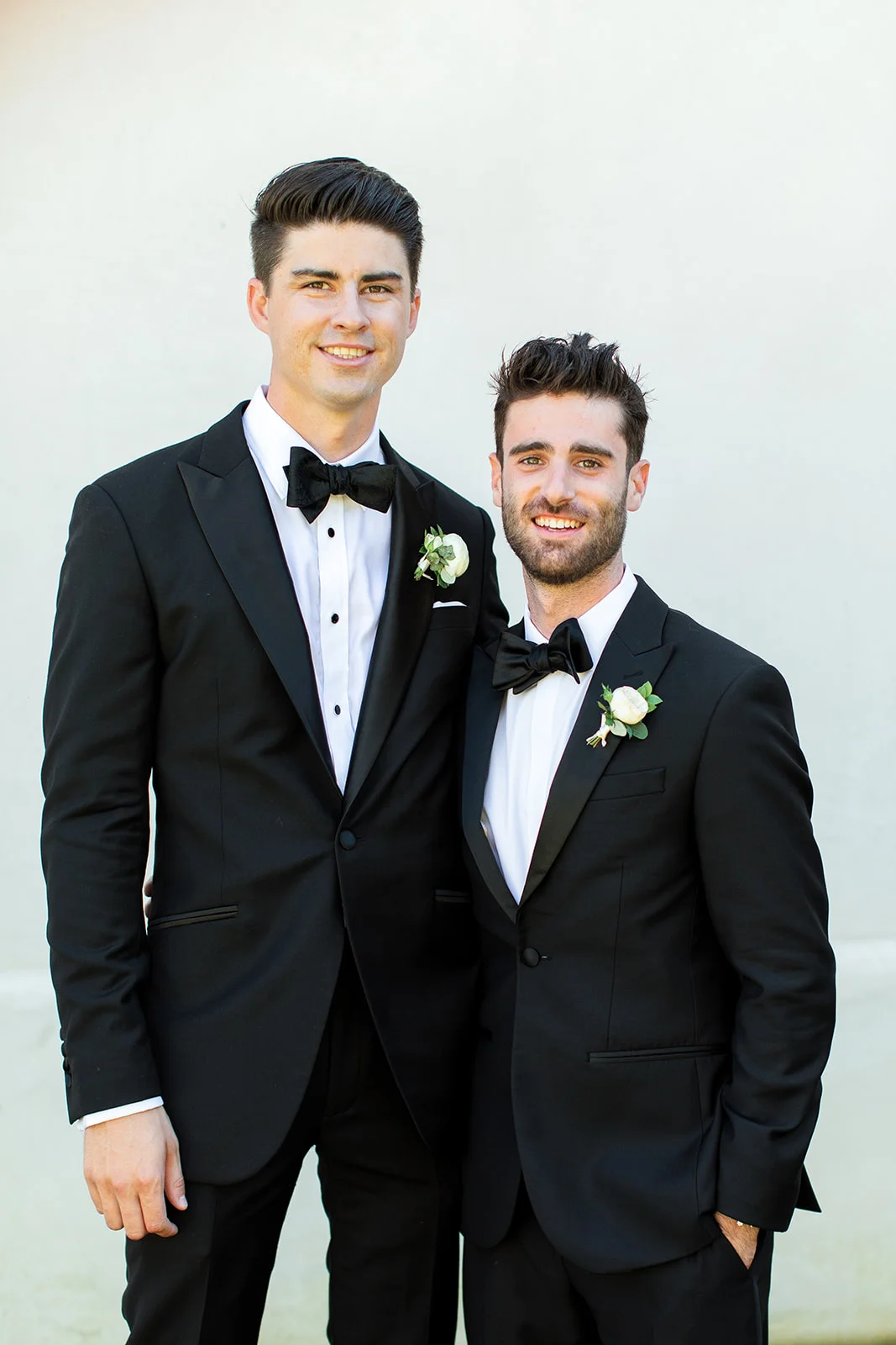 Black tie wedding, black groomsmen tux and bowtie | Rancho Santa Fe Golf Club | Compass Floral | Wedding Florist in San Diego and Southern California | Rachael McCall Photography
