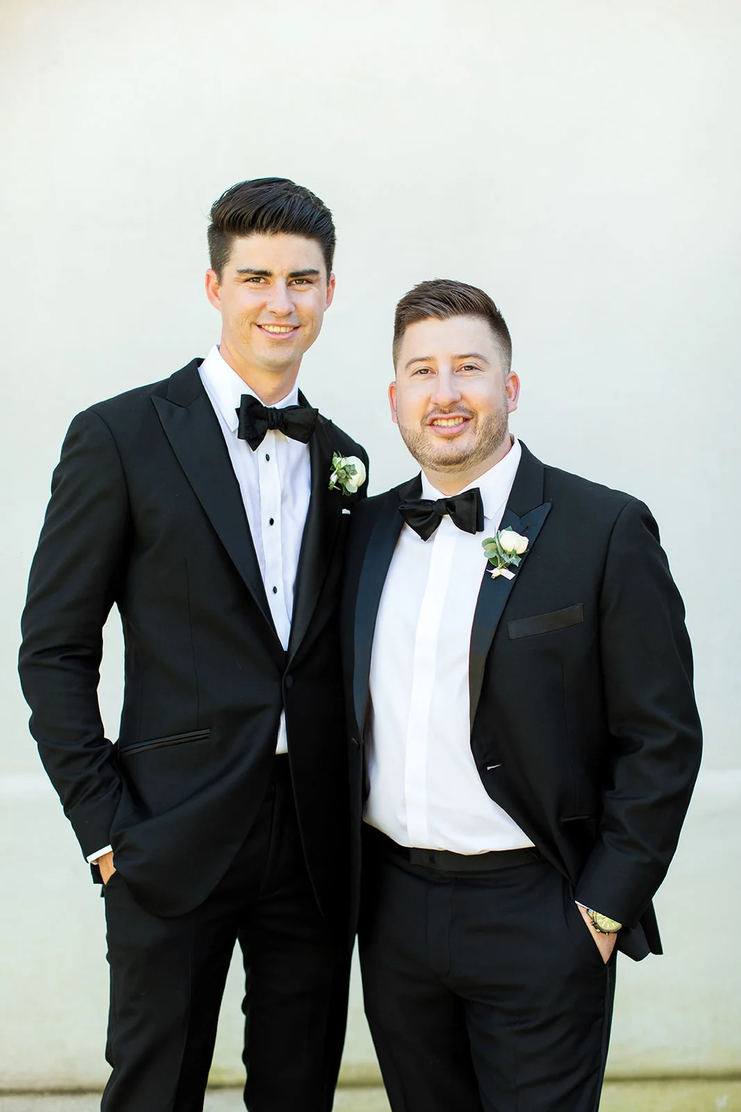 Black tie wedding, black groomsmen tux and bowtie | Rancho Santa Fe Golf Club | Compass Floral | Wedding Florist in San Diego and Southern California | Rachael McCall Photography