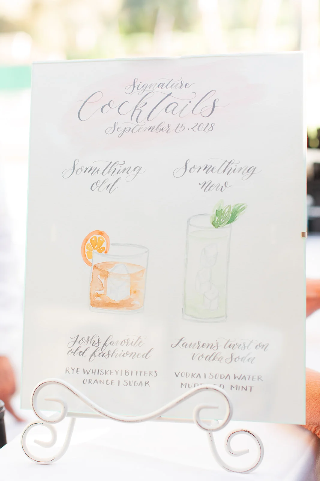 Custom wedding cocktails | Rancho Santa Fe Golf Club | Compass Floral | Wedding Florist in San Diego and Southern California | Rachael McCall Photography