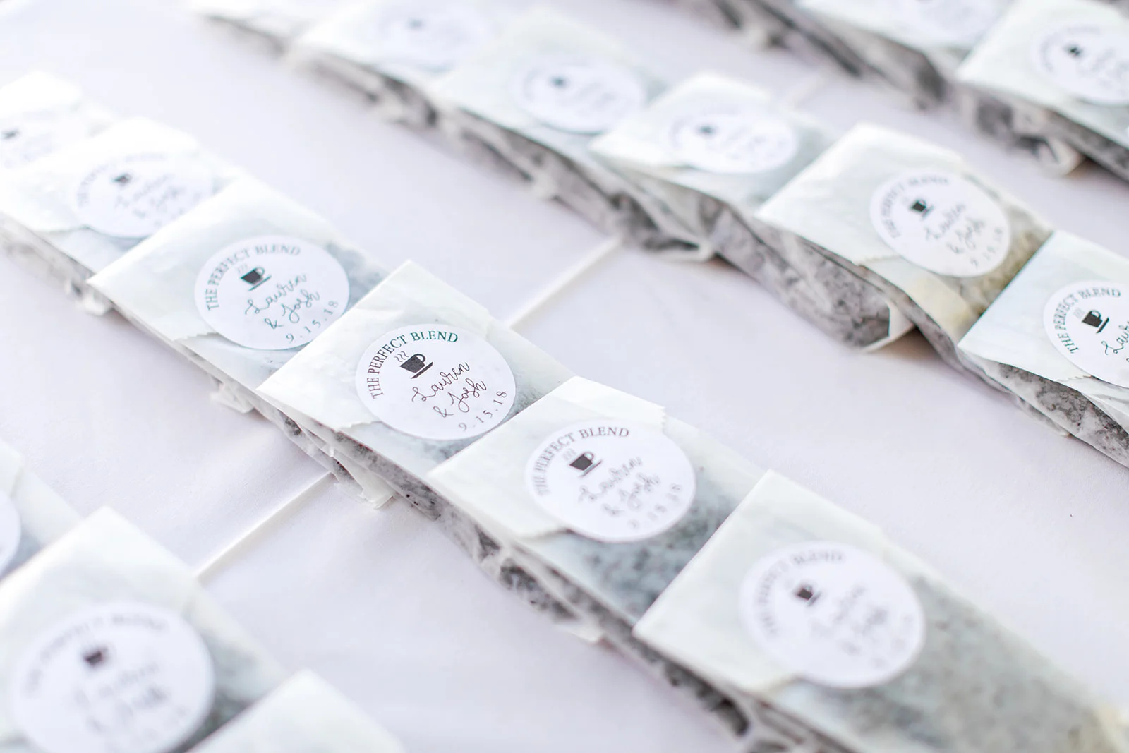 Tea bag wedding favor | Rancho Santa Fe Golf Club | Compass Floral | Wedding Florist in San Diego and Southern California | Rachael McCall Photography