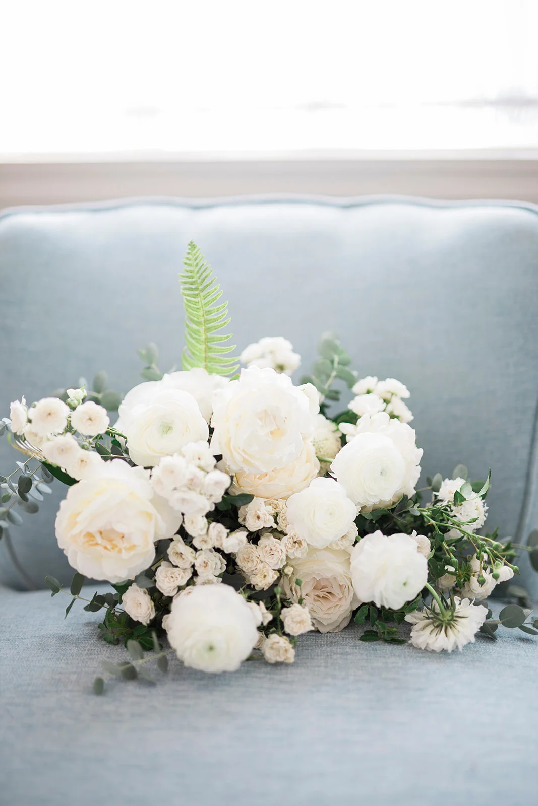 Classic white rose and ranunculus bridal bouquet | Darlington House, La Jolla | Compass Floral | Wedding Florist in San Diego and Southern California | My Sun and Stars Co. Photography