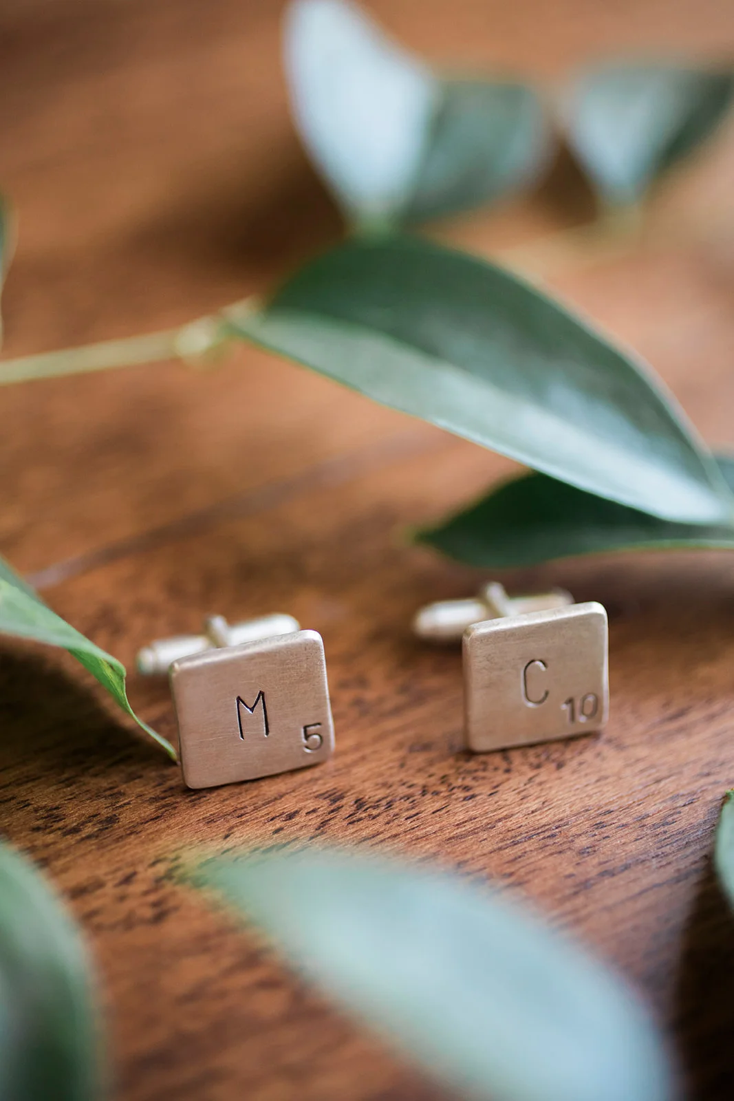 Scrabble tile cufflinks for groom | Darlington House, La Jolla | Compass Floral | Wedding Florist in San Diego and Southern California | My Sun and Stars Co. Photography