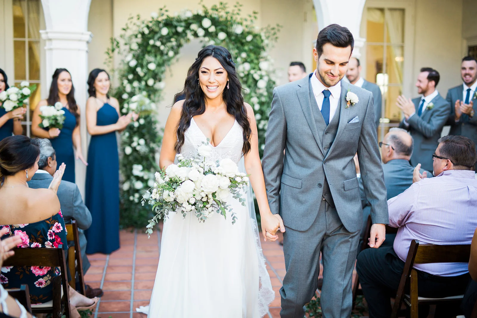 Just married wedding ceremony photos | Darlington House, La Jolla | Compass Floral | Wedding Florist in San Diego and Southern California | My Sun and Stars Co. Photography