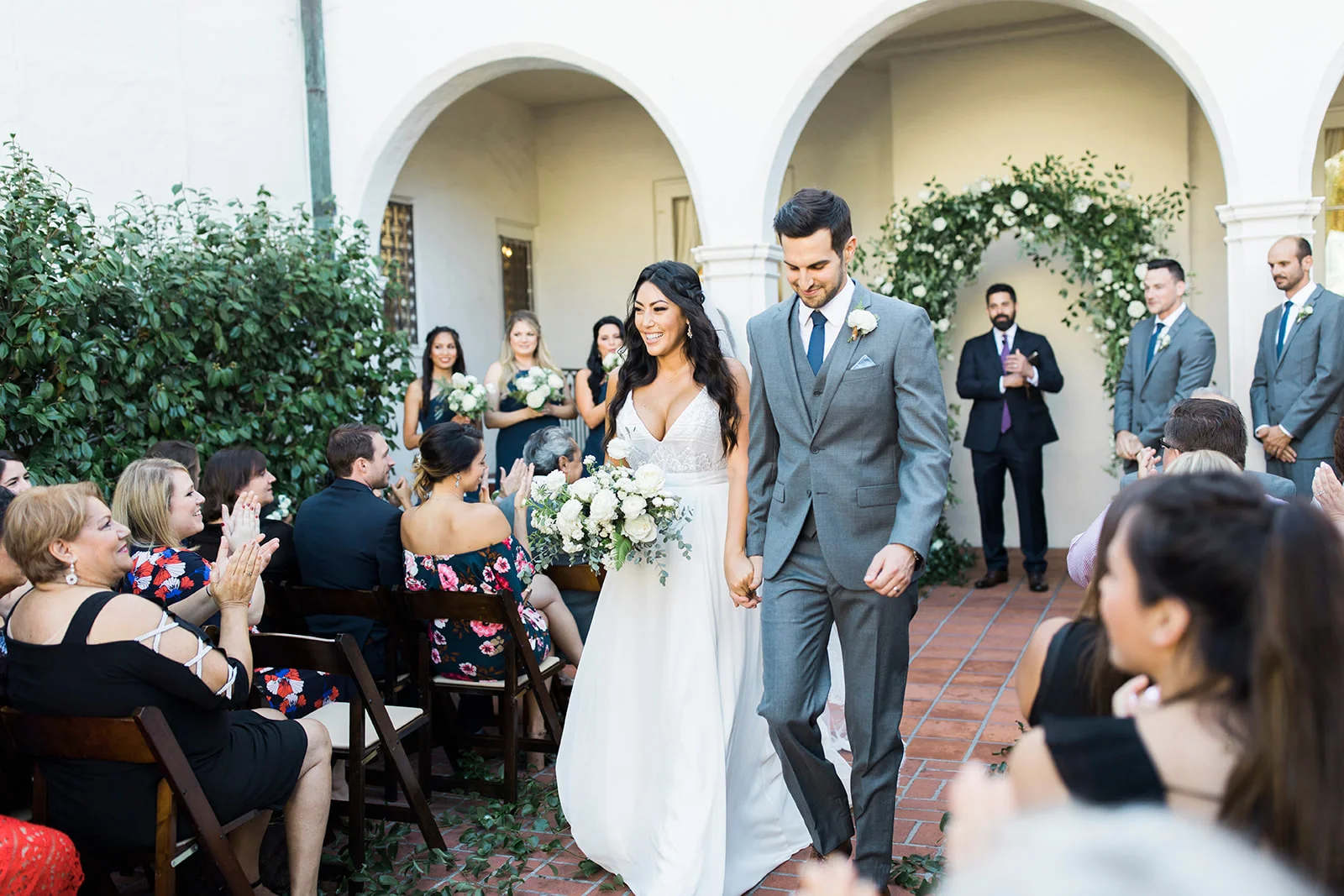Just married wedding ceremony photos | Darlington House, La Jolla | Compass Floral | Wedding Florist in San Diego and Southern California | My Sun and Stars Co. Photography