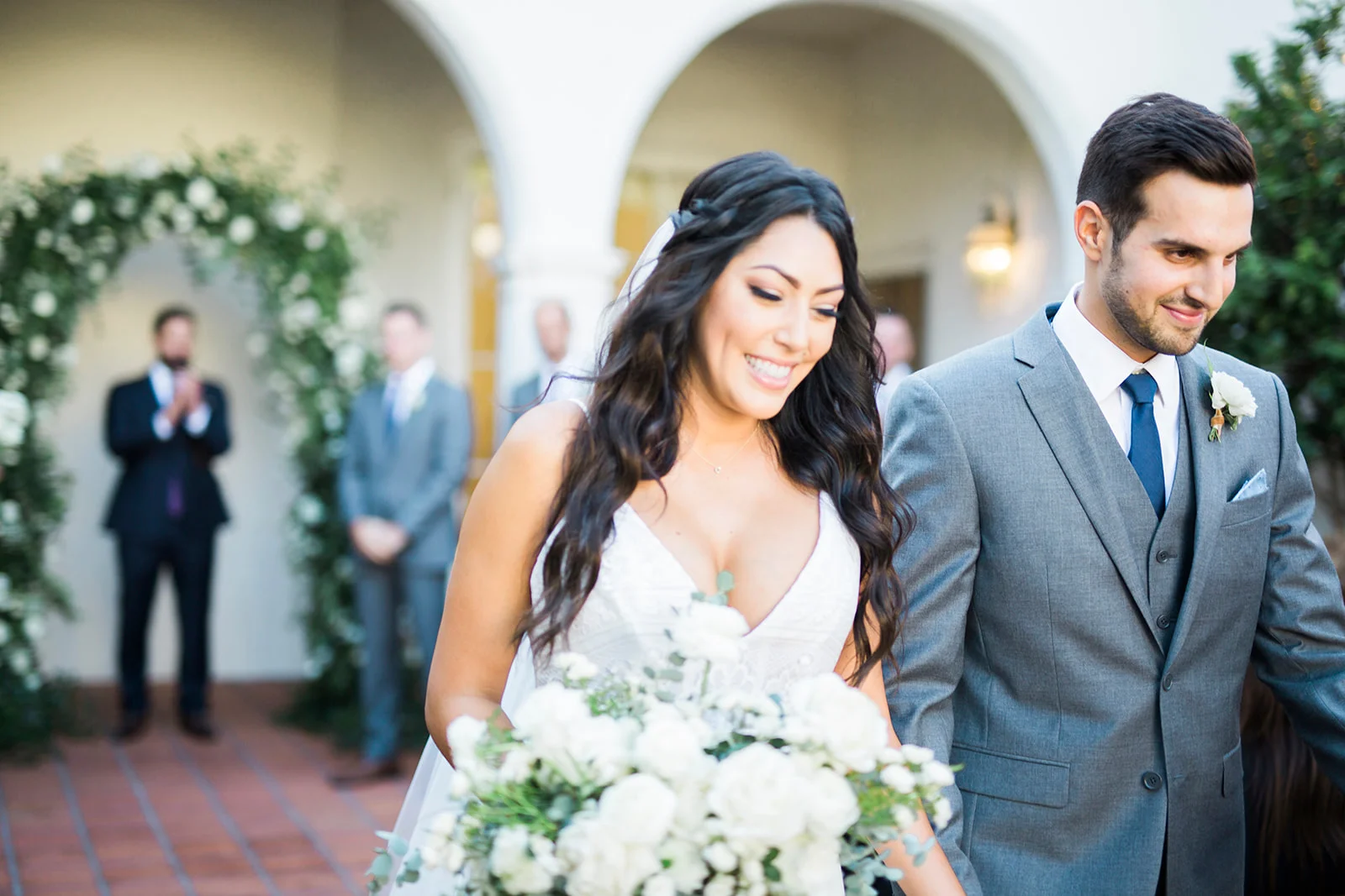 Just married wedding ceremony photos | Darlington House, La Jolla | Compass Floral | Wedding Florist in San Diego and Southern California | My Sun and Stars Co. Photography