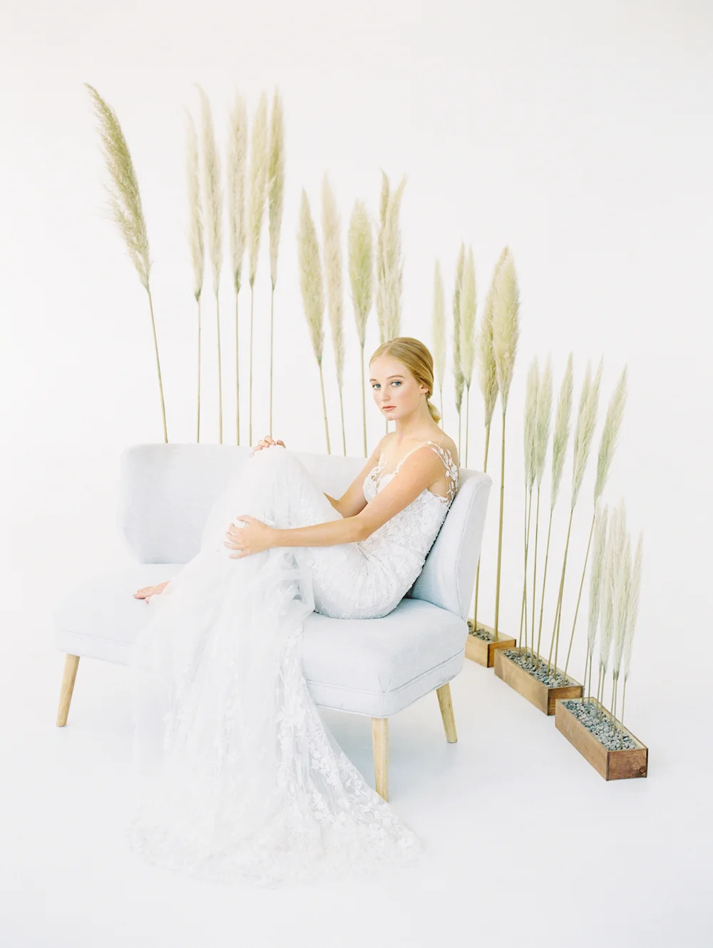 Pampas grass installation | Studio 710 | Compass Floral | Wedding Florist in San Diego and Southern California | Dear Lovers Photography