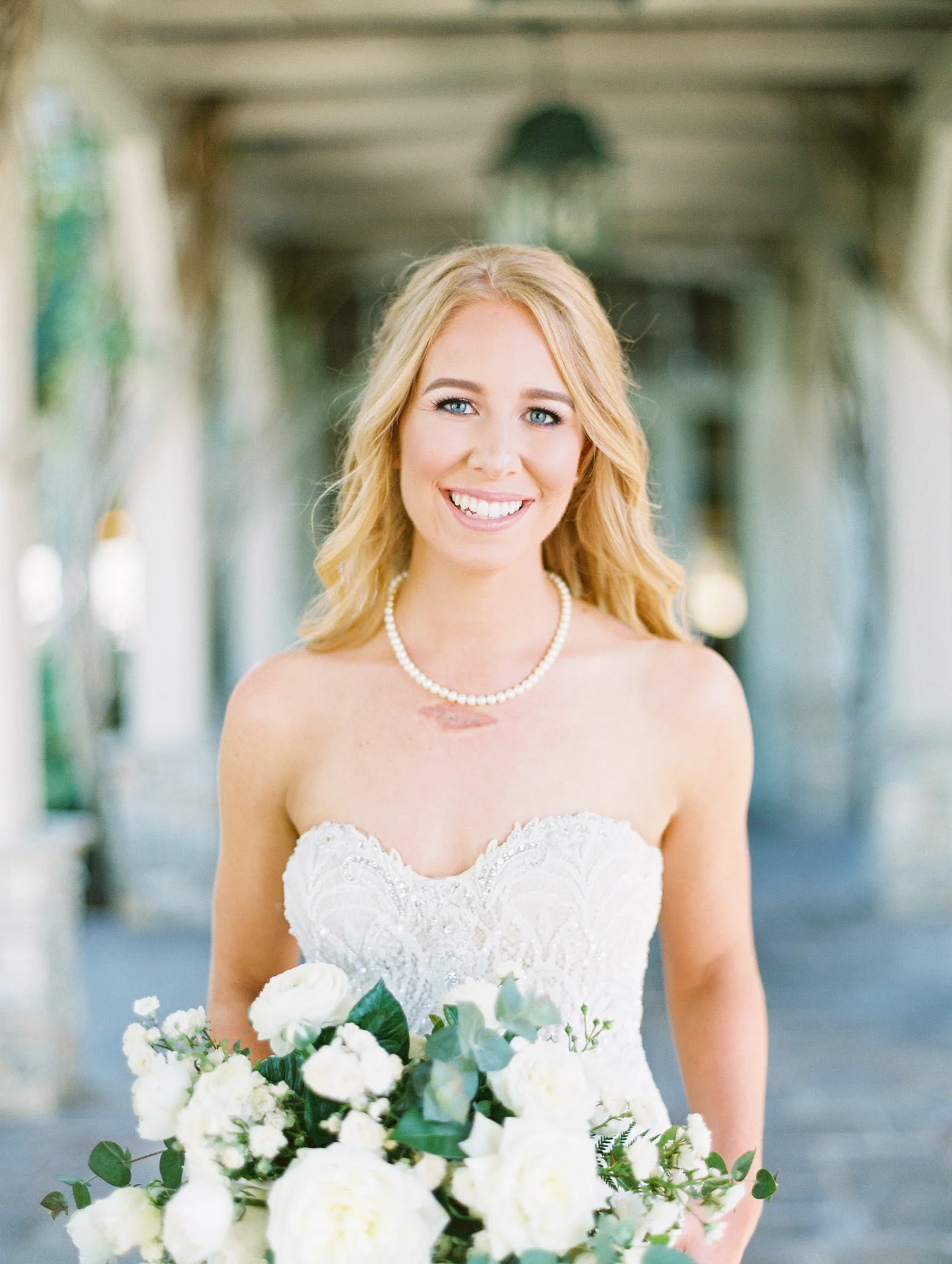 White rose and ranunculus bouquets with fern and eucalyptus | Del Mar Country Club | Compass Floral | Wedding Florist in San Diego and Southern California | Cavin Elizabeth Photography