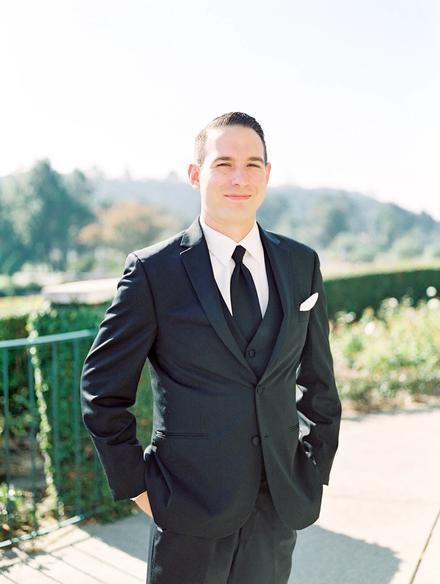 Groom in black suit | Del Mar Country Club | Compass Floral | Wedding Florist in San Diego and Southern California | Cavin Elizabeth Photography