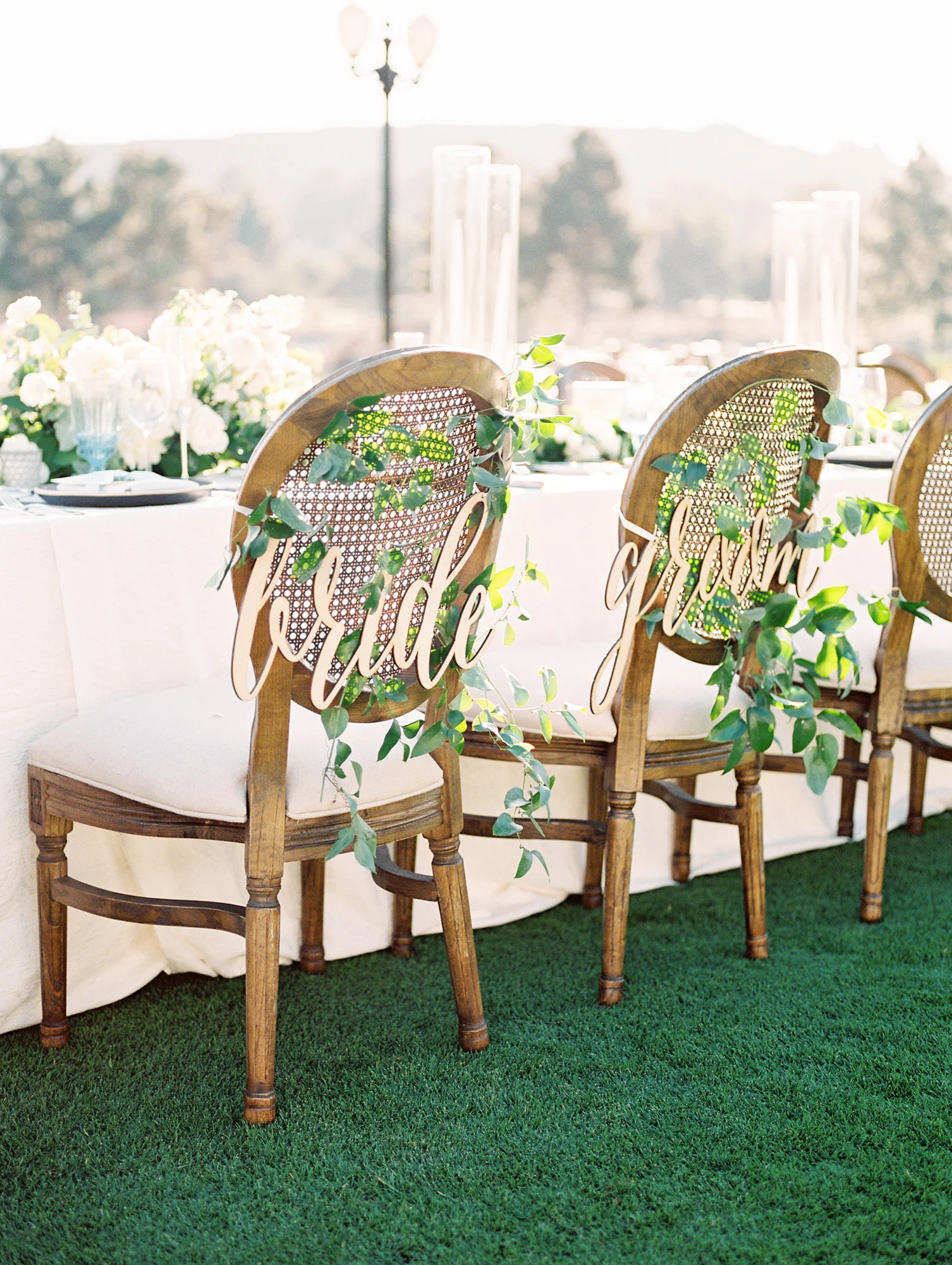 Bride and groom chairs | Del Mar Country Club | Compass Floral | Wedding Florist in San Diego and Southern California | Cavin Elizabeth Photography