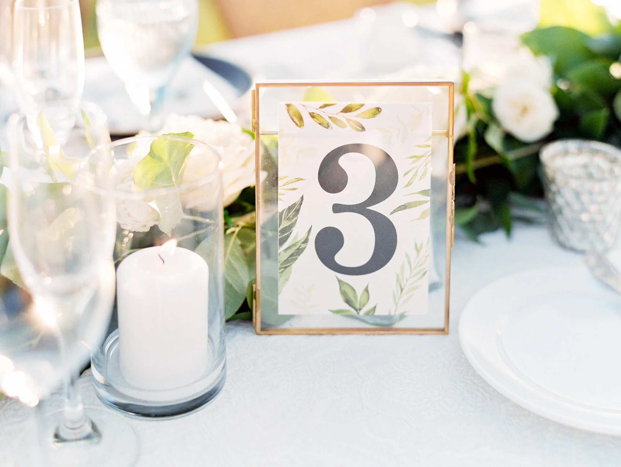 Framed table number | Del Mar Country Club | Compass Floral | Wedding Florist in San Diego and Southern California | Cavin Elizabeth Photography