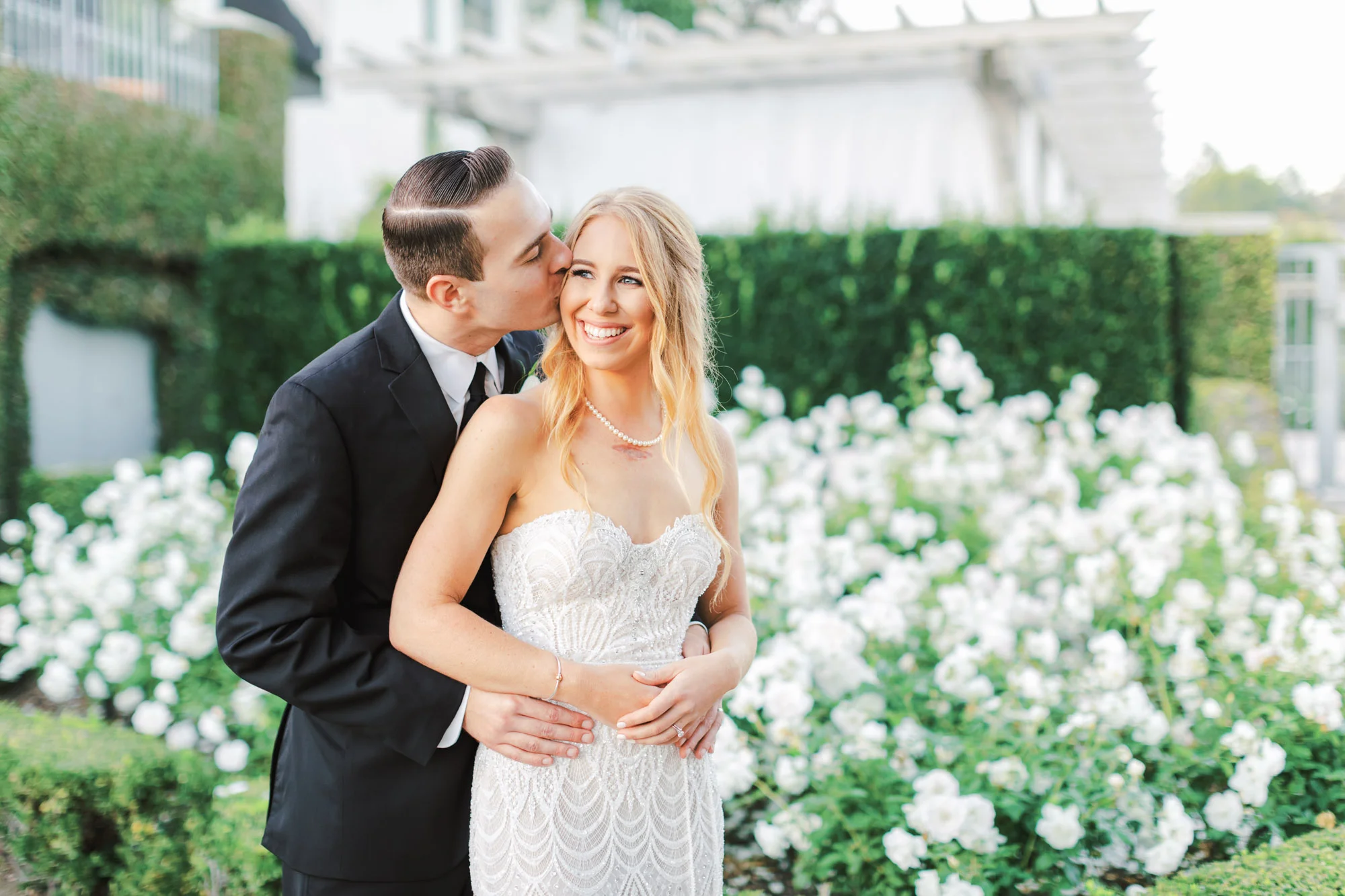 Bride and groom garden portrait | Del Mar Country Club | Compass Floral | Wedding Florist in San Diego and Southern California | Cavin Elizabeth Photography