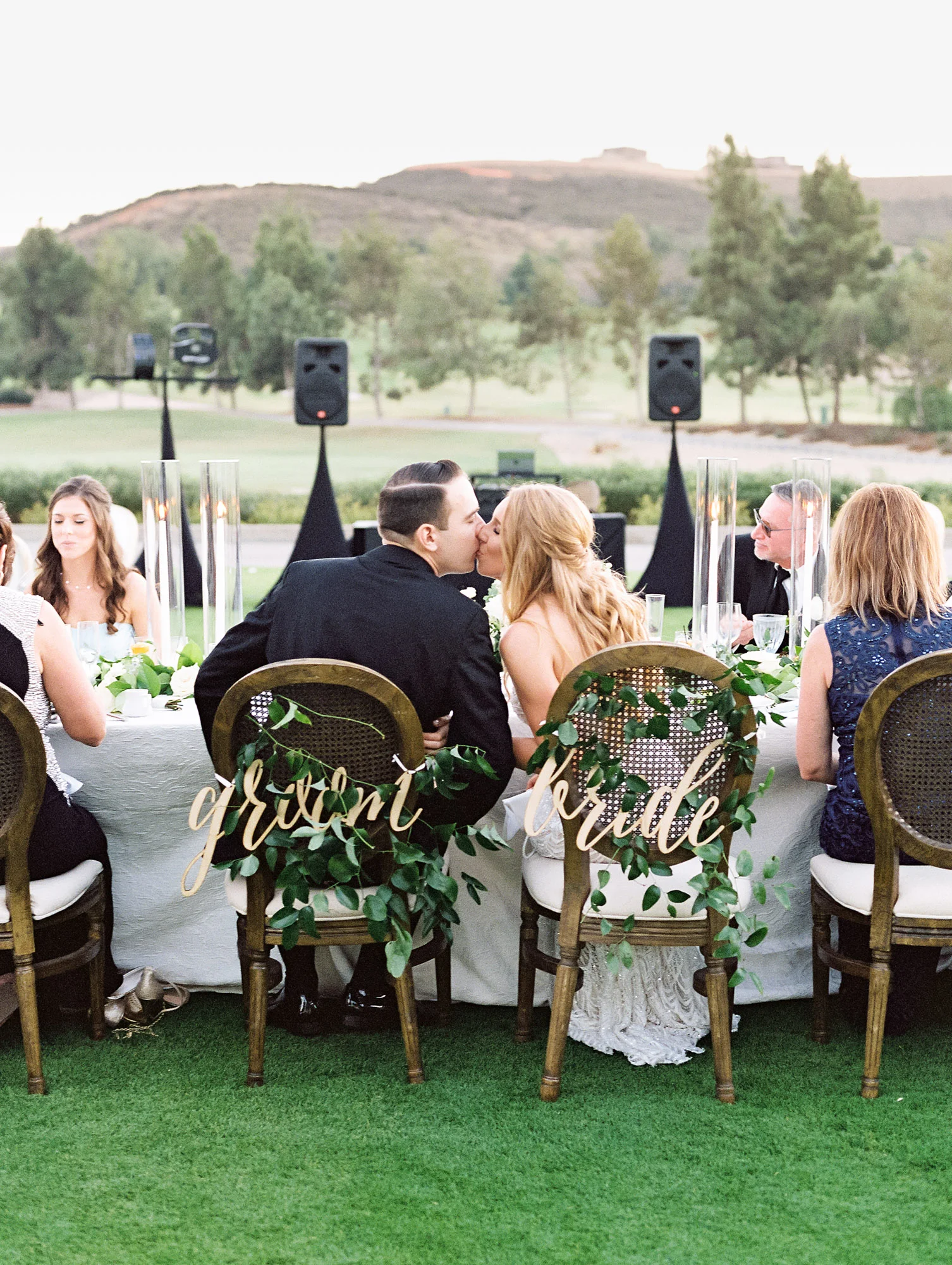 Bride and groom chairs portrait | Del Mar Country Club | Compass Floral | Wedding Florist in San Diego and Southern California | Cavin Elizabeth Photography