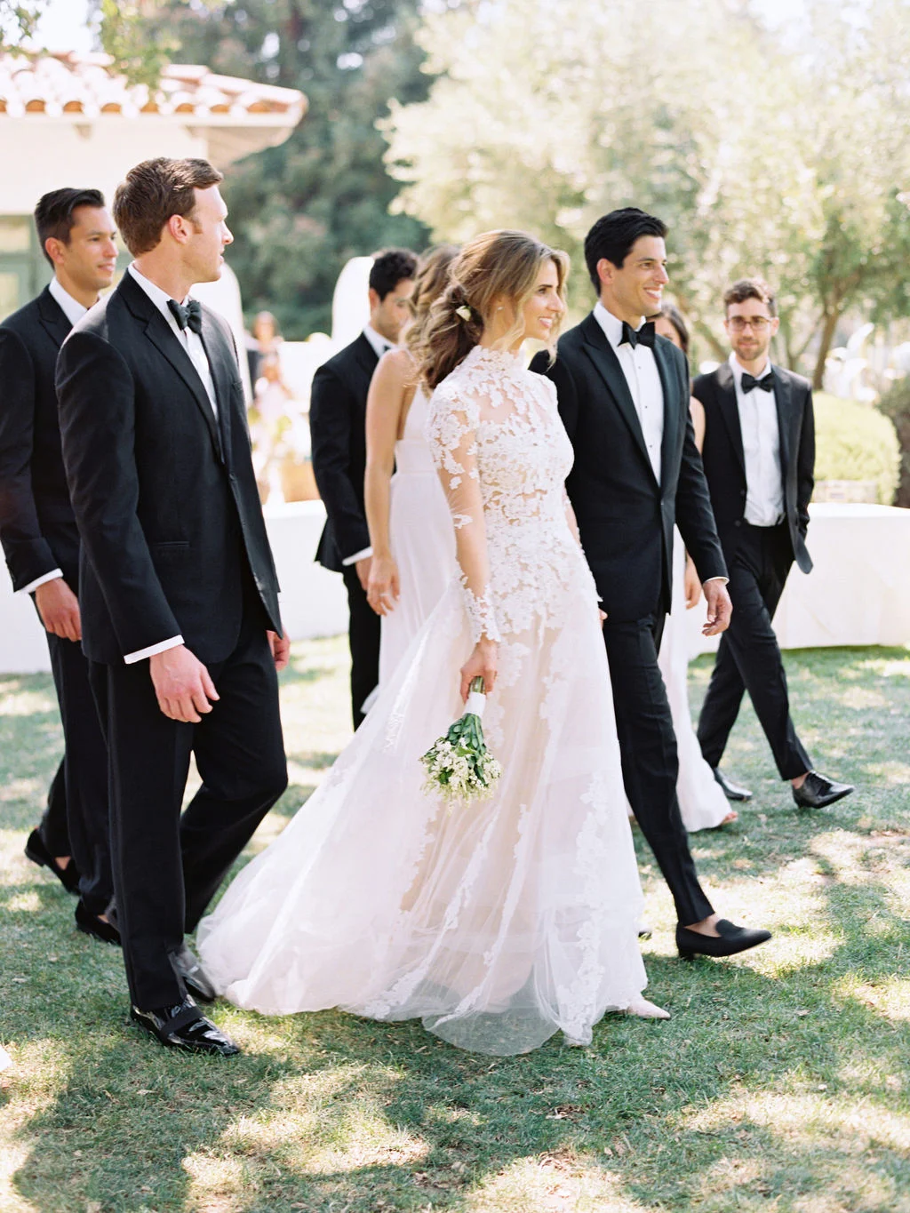 Black tie wedding party portraits | Ojai Valley Inn | Compass Floral | Wedding Florist in San Diego and Southern California | Ryan Ray Photography