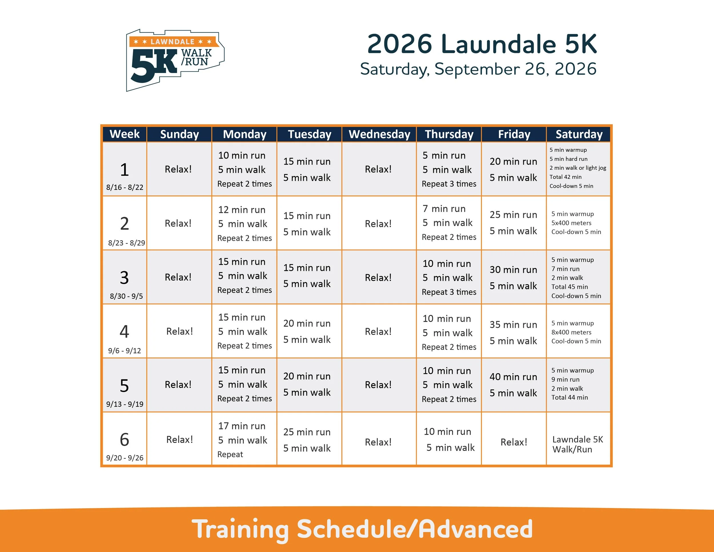 5K Training Plan_Lawndale5K_2026_ADVANCED.jpg