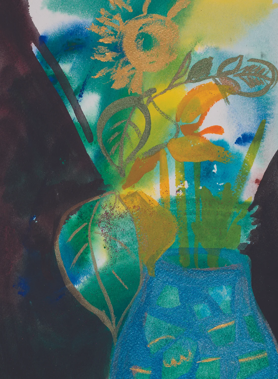 Abstract Vase, watercolor