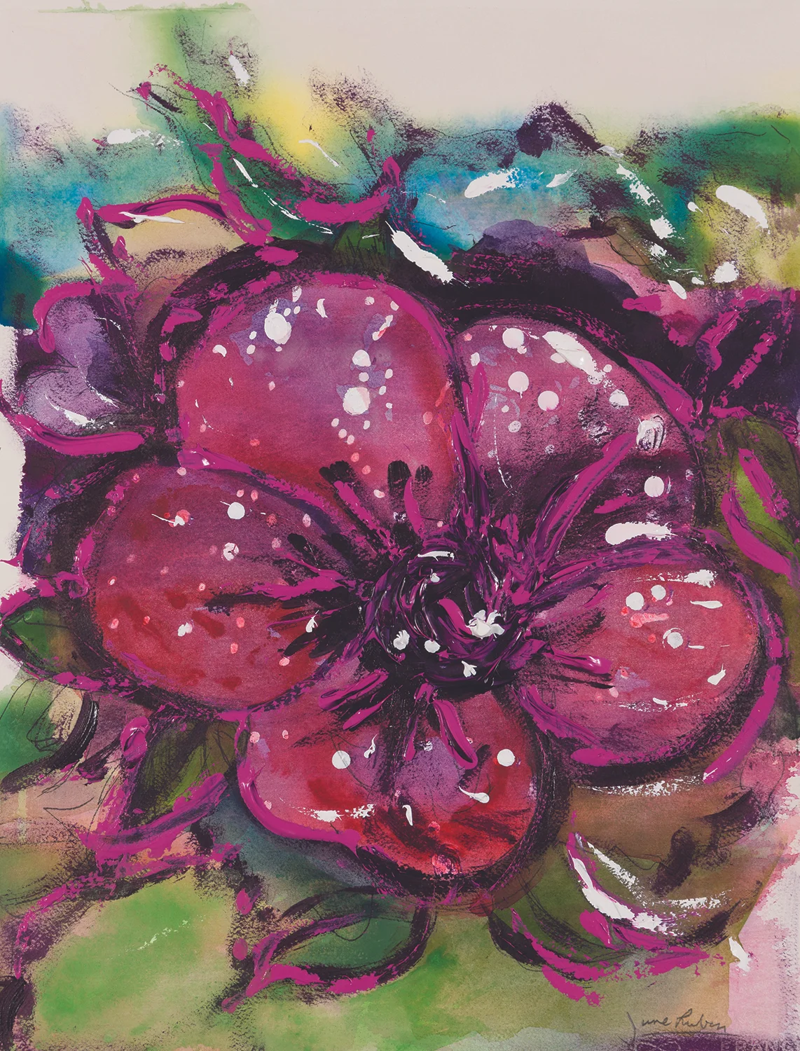 Wild Hibiscus, acrylic