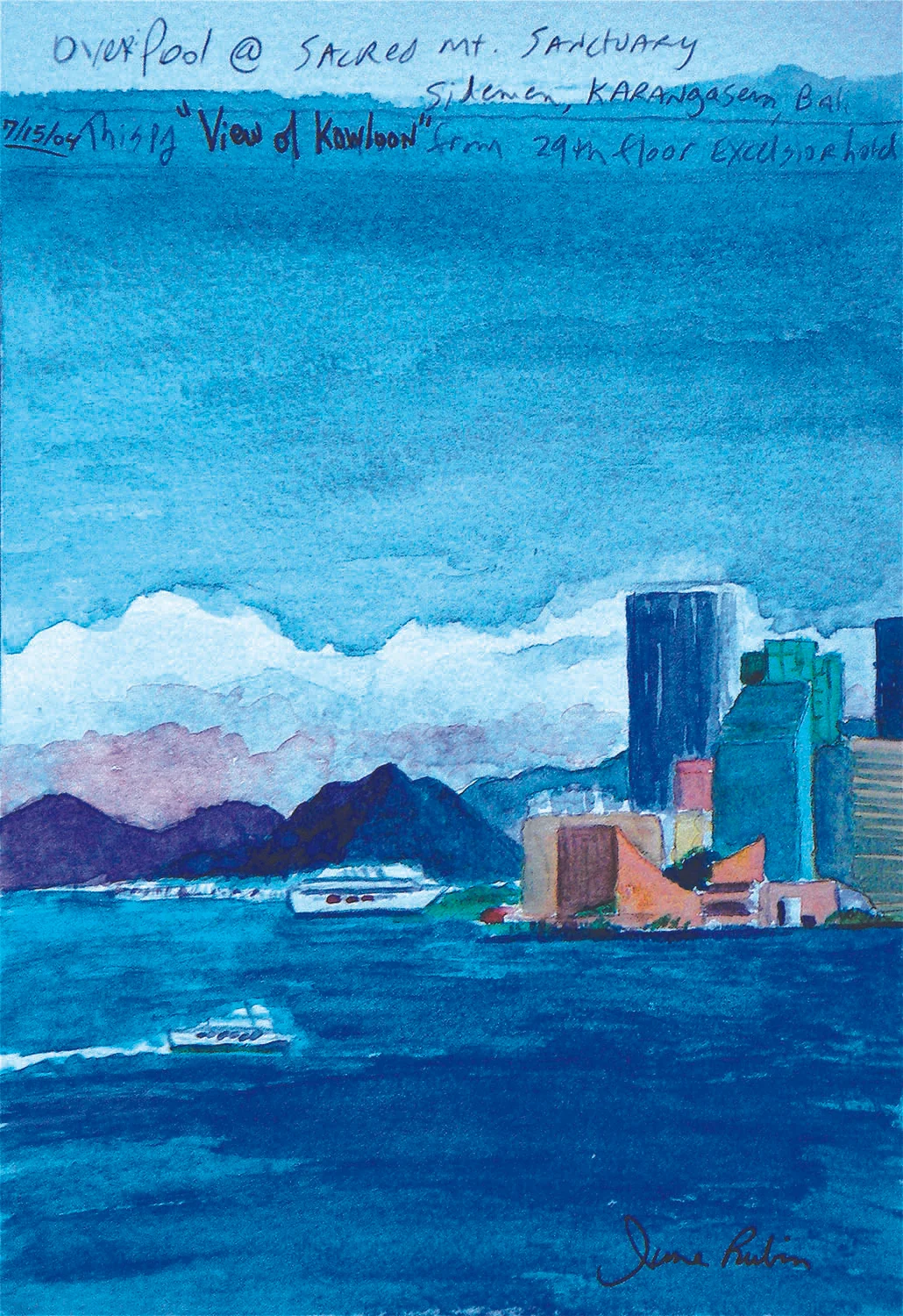 View of Kowloon, watercolor