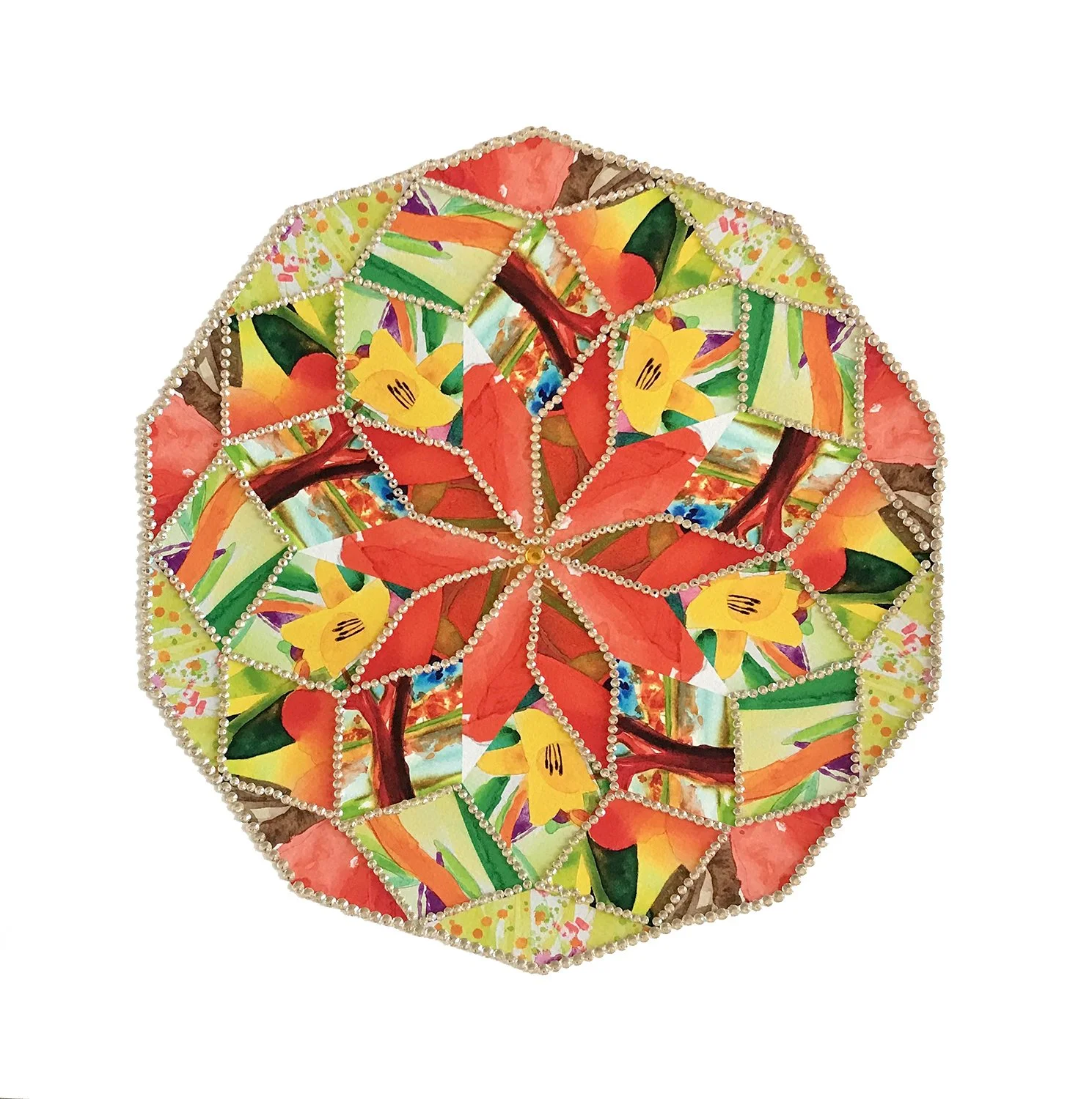 Pinwheel Mandala with Gems